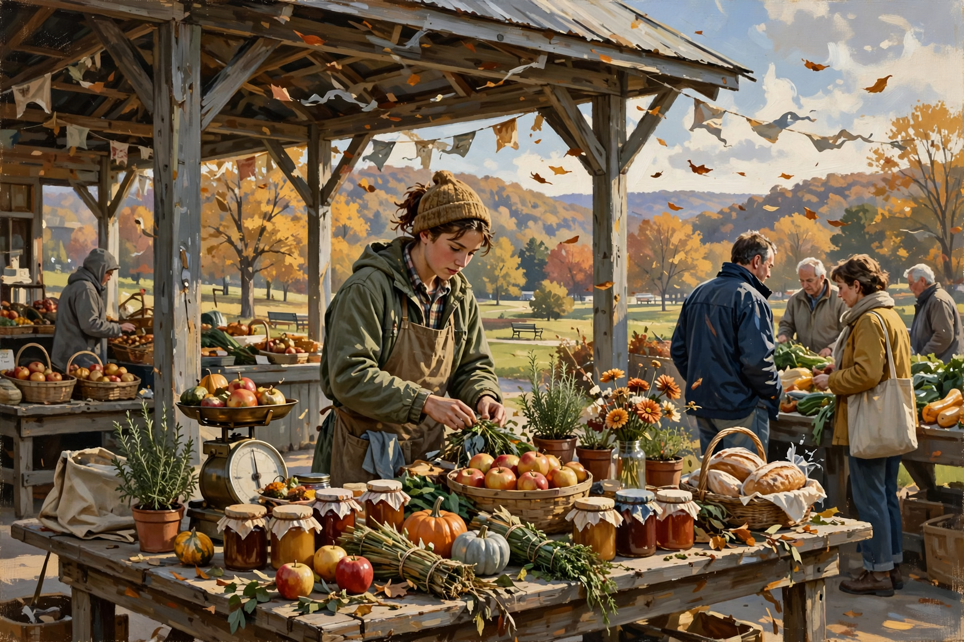 Illustration for π Saturday in Dunlap: Market, Young Vendors and Old Tractors