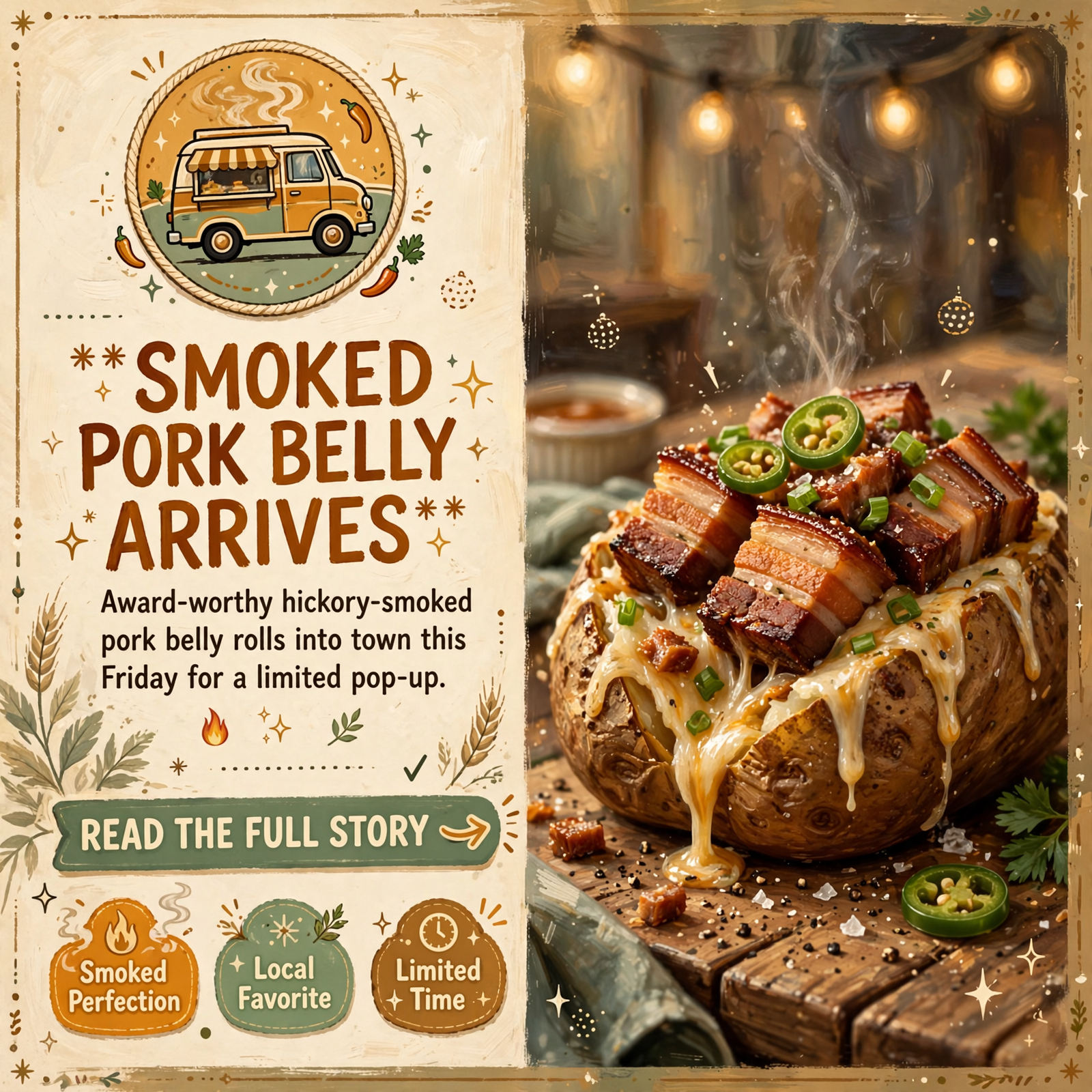 Featured image for "🚚 It's Loaded Food Truck Brings Smoked Pork Belly to Winchester Area Friday"