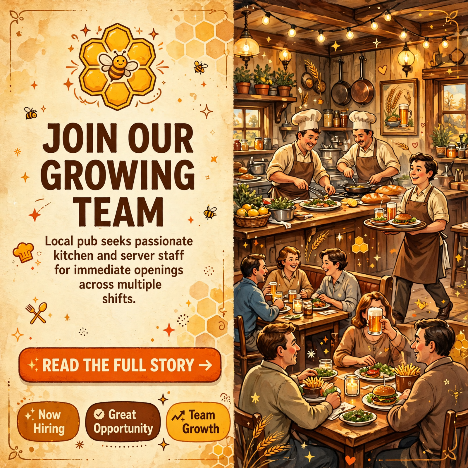 🍳 The Bee’s Knees Pub Now Hiring Kitchen Staff and Weekend Servers in Dunlap — Featured Image Featured image for "🍳 The Bee's Knees Pub Now Hiring Kitchen Staff and Weekend Servers in Dunlap"