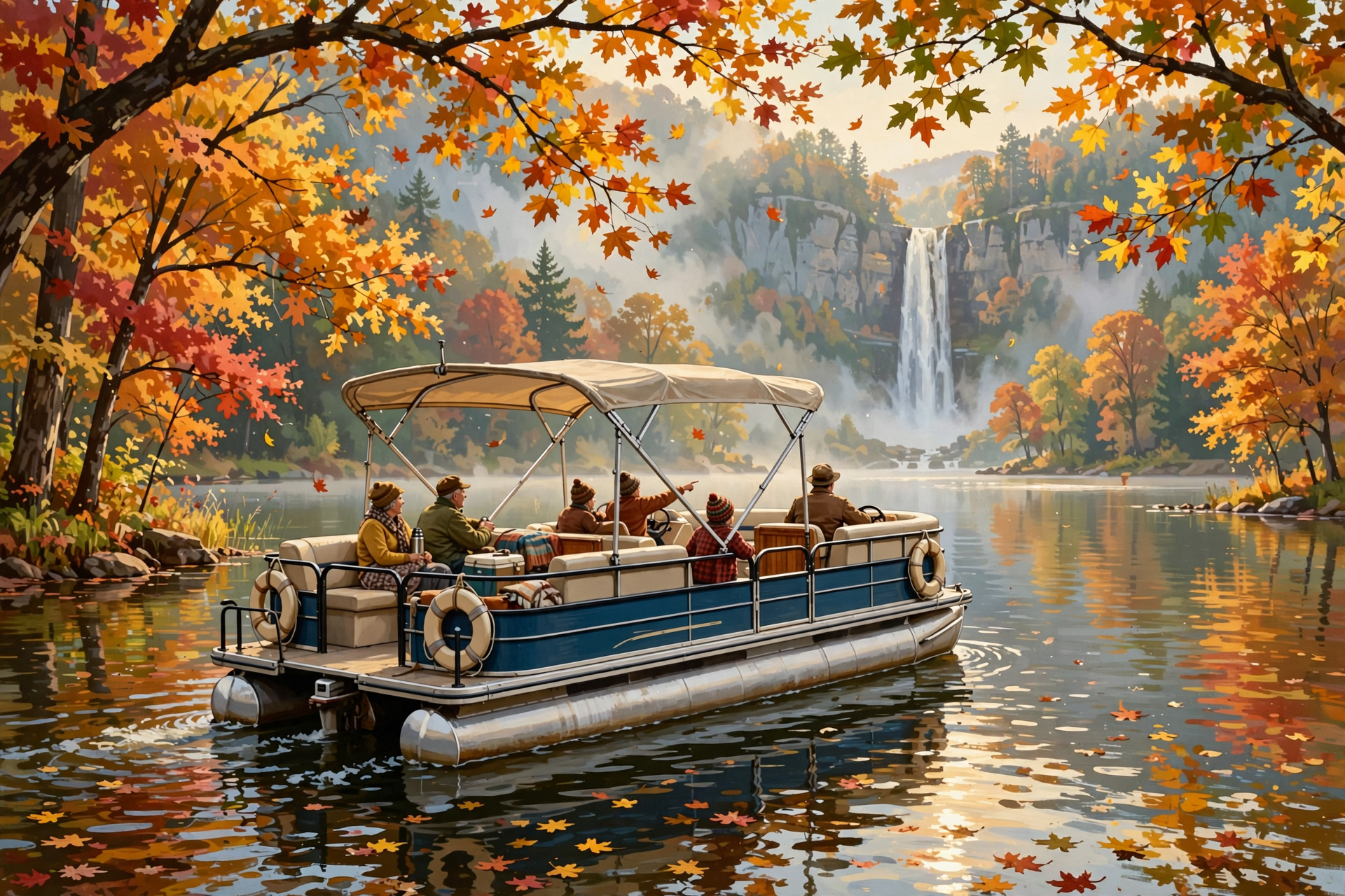 Illustration for 🧭 Hundred-Mile Happenings: Fall Colors by Pontoon at Fall Creek Falls, Cats in Costume at Meow-o-ween and Sam Bush on the Park Theater Stage