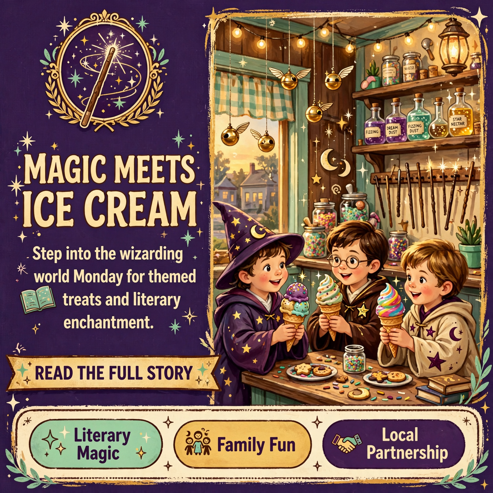 Featured image for "🧙‍♂️ Wizards, Wands & Waffle Cones Come to Dunlap for Harry Potter Family Fun"