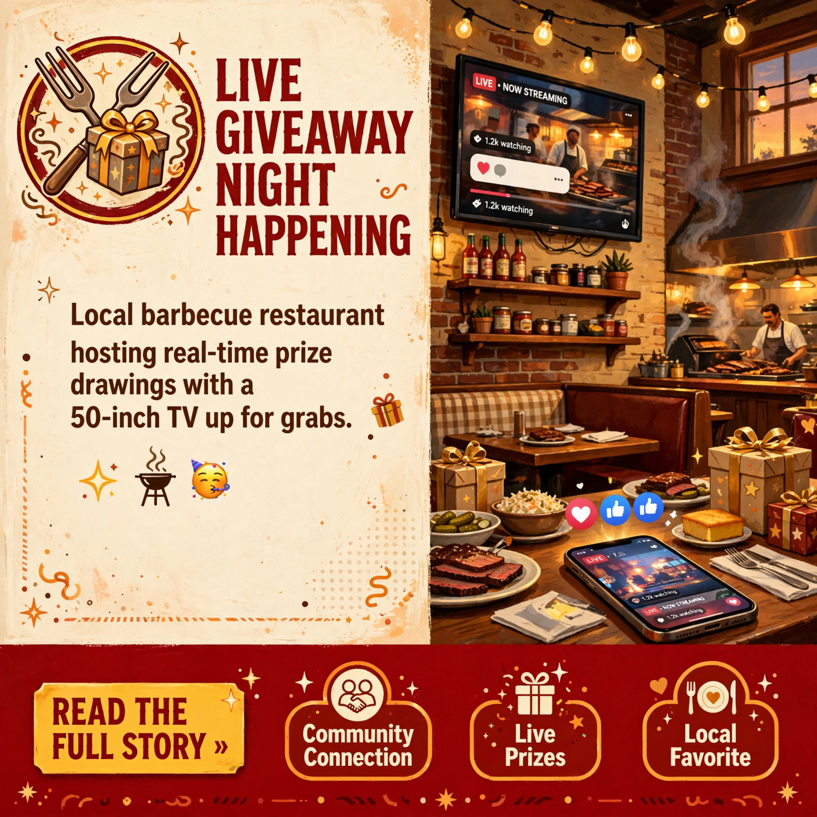 Featured image for "🎁 Live Giveaway Night at Off the Farm Barbque in Soddy Daisy - Win a 50-Inch TV, Gift Card & More"