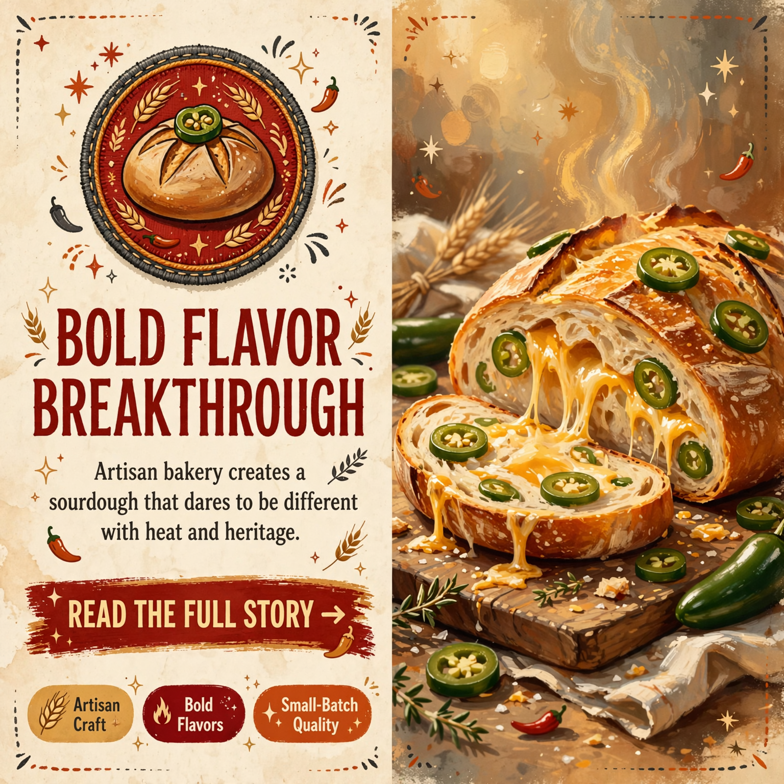Featured image for "🌶️ Jalapeño Cheddar Sourdough Becomes Customer Favorite at Rustic Rise"