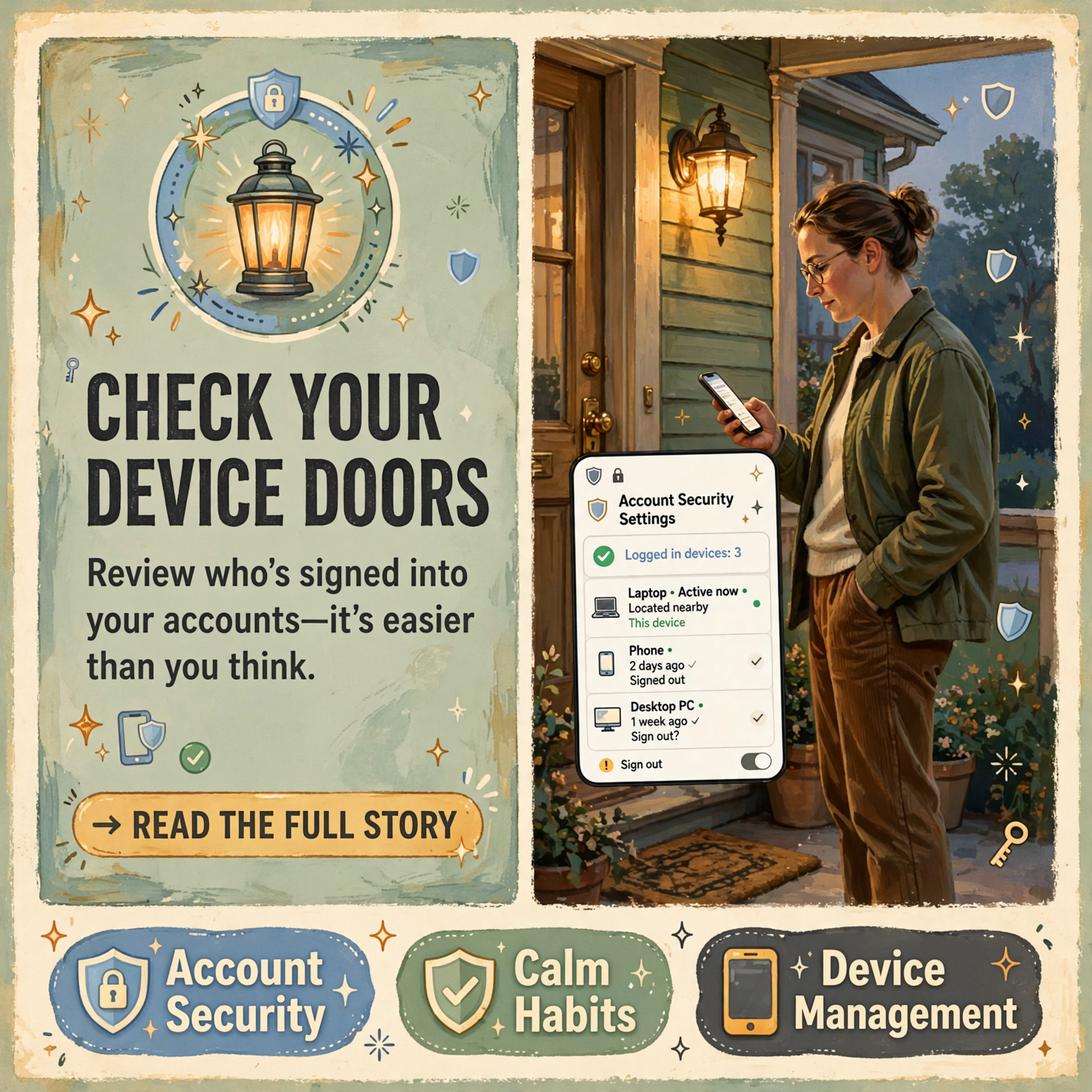 Featured image for "📱 Review Login Alerts and Signed-In Devices on Google, Apple and Microsoft: A Calm Cyber Month Porch Tip"