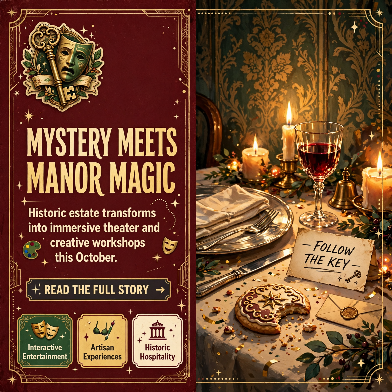 Featured image for "🎭 Whistlestop Manor Hosts Murder Mystery Dinners and Cookie Decorating in Sweetwater"