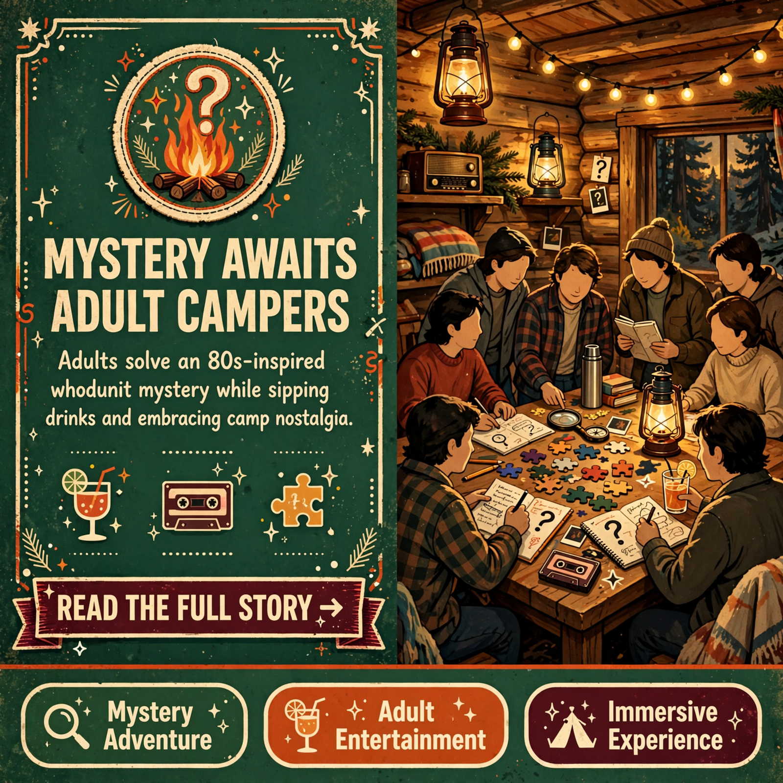 ποΈ Adults-Only Mystery Night Comes to Creative Discovery Museum with ‘Drink & Discover: Camp Fear’ β Featured Image Featured image for "ποΈ Adults-Only Mystery Night Comes to Creative Discovery Museum with 'Drink & Discover: Camp Fear'"
