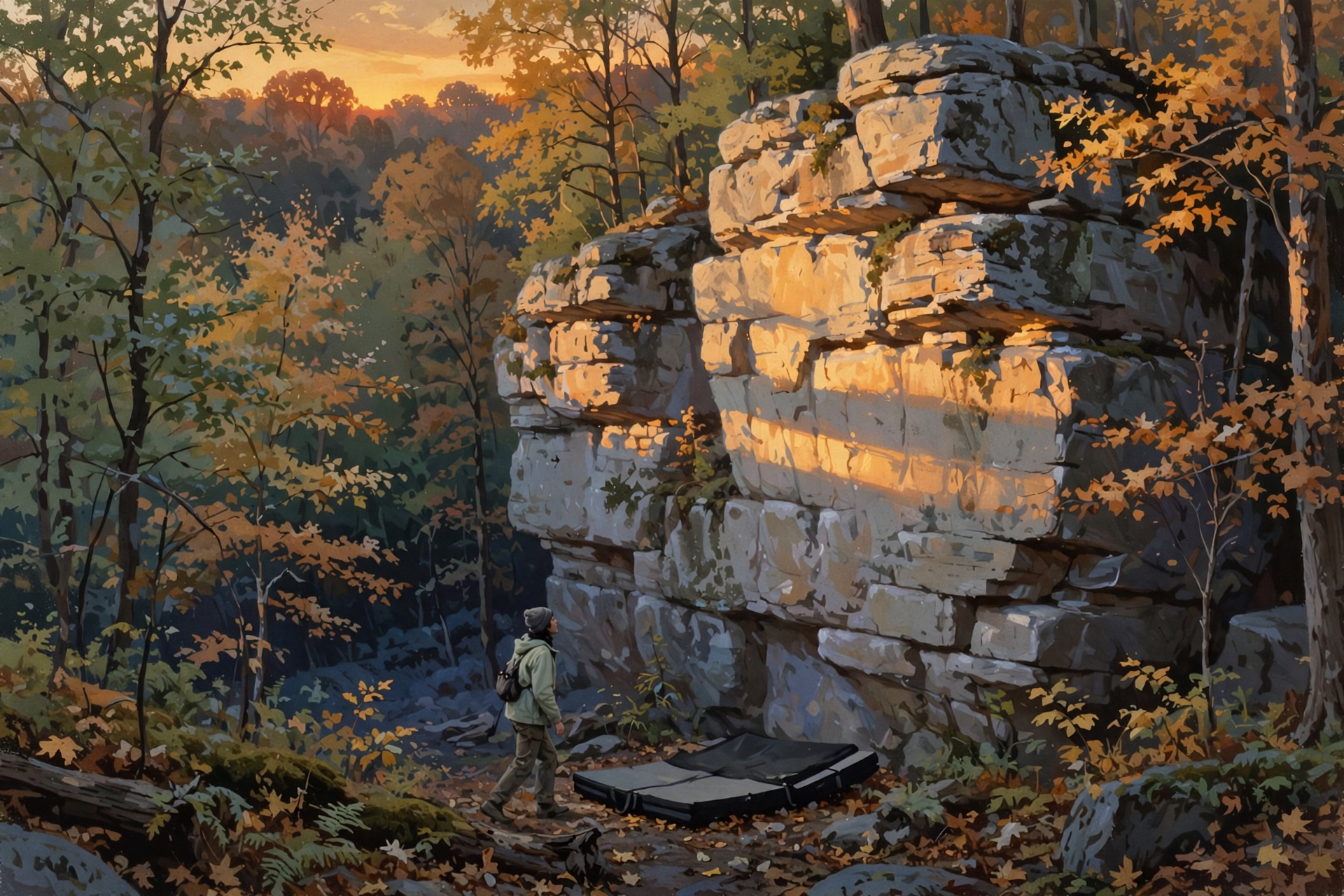 Illustration for 🧗 Cooler-Air Climb & Boulder: Foster Cutoff + Stone Fort $12