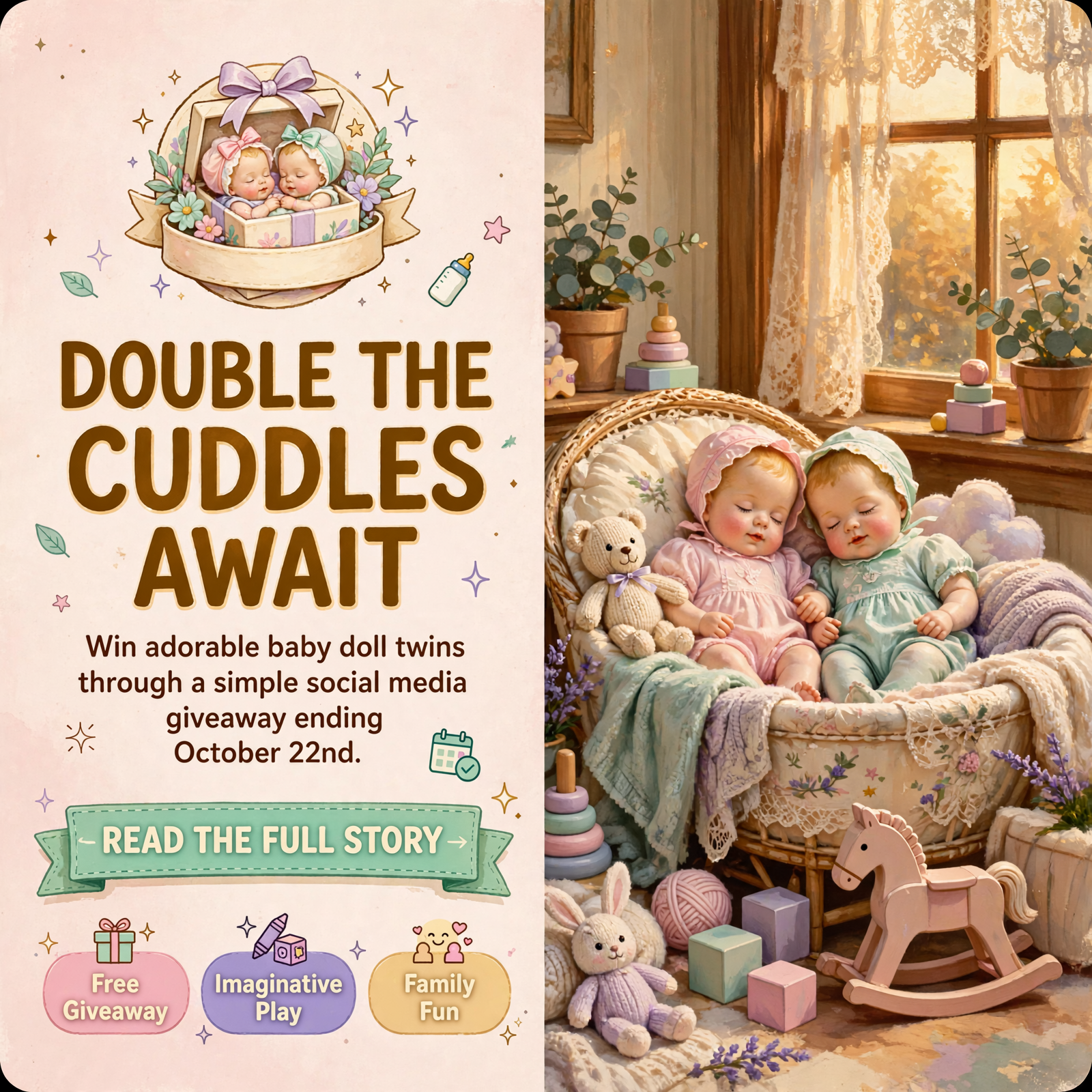 Featured image for "🎀 Win Baby Doll Twins from The Little Nursery in Ooltewah - Enter by October 22nd"