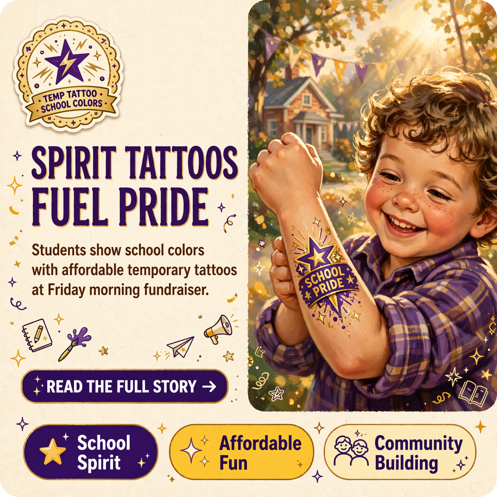 Featured image for "🎨 Griffith Elementary School Homecoming Tattoos Coming Friday - $1 Each"