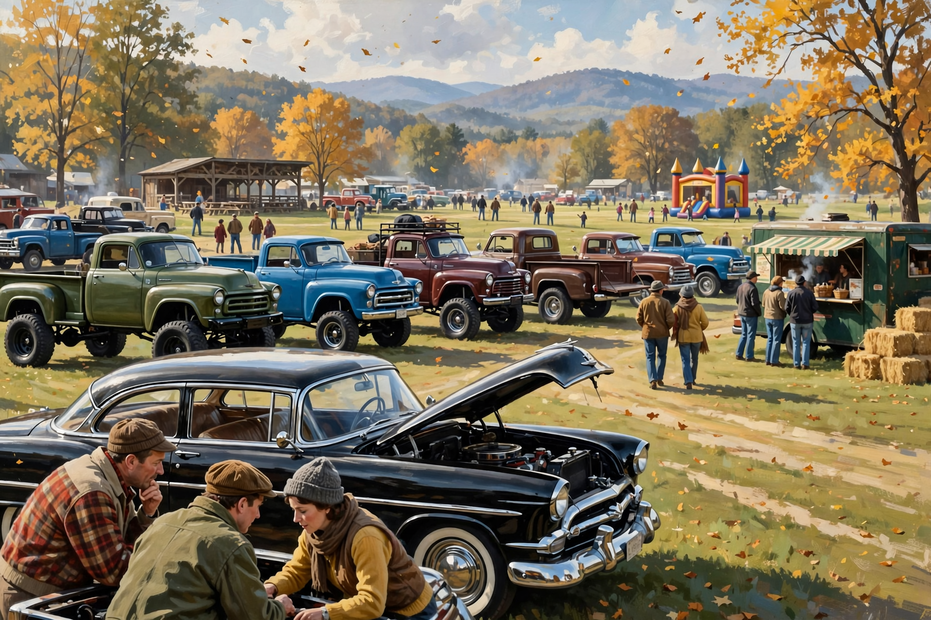 Illustration for 🚗 Saturday: Dylan & Thomas Car/Truck Meet + BBQ Truck at the Fairgrounds