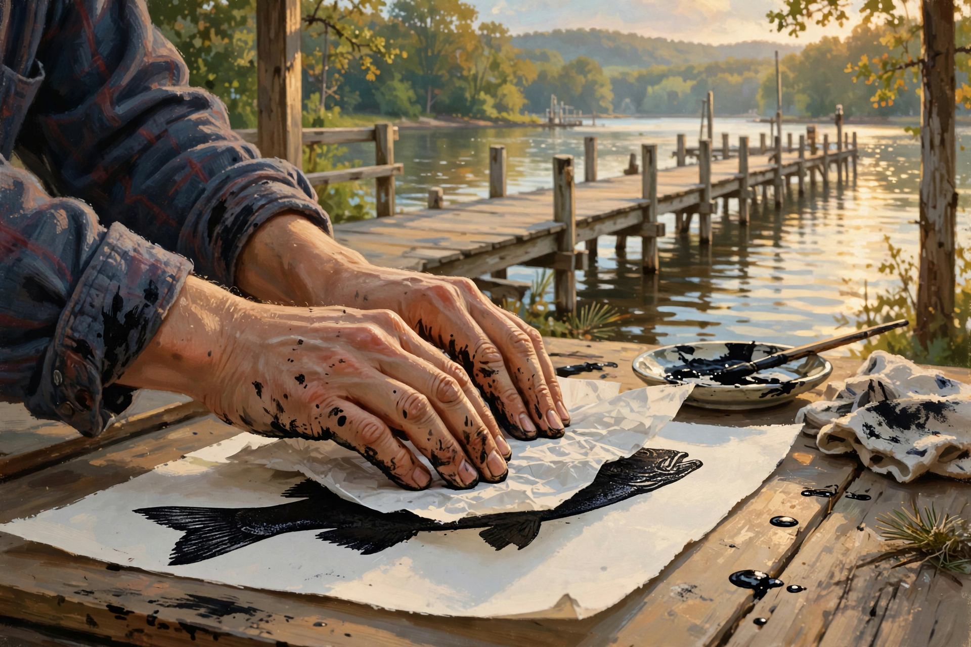 Illustration for 🐟 Print a Fish Like an Old-Time Fisherman at Booker T. Washington State Park