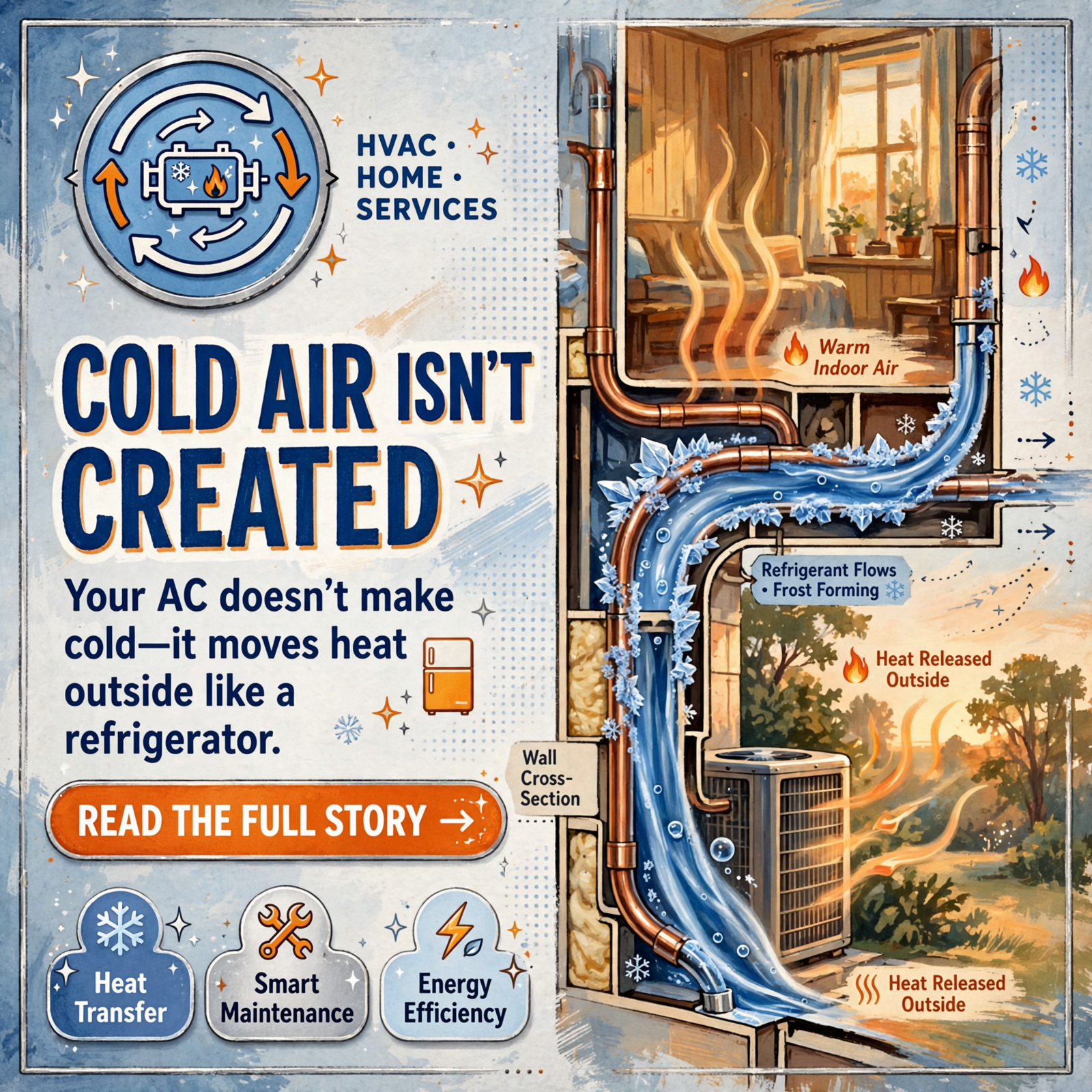 ❄️ How Your Air Conditioner Works Like a Refrigerator for Your Home — Featured Image Featured image for "❄️ How Your Air Conditioner Works Like a Refrigerator for Your Home"
