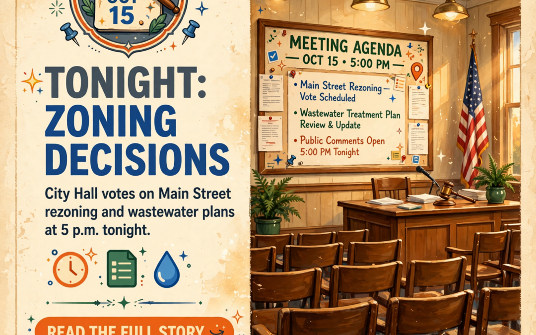 🏛️ City Hall Meets Tonight on Main Street Rezoning, Early Voting Continues, Homecoming Is Tomorrow