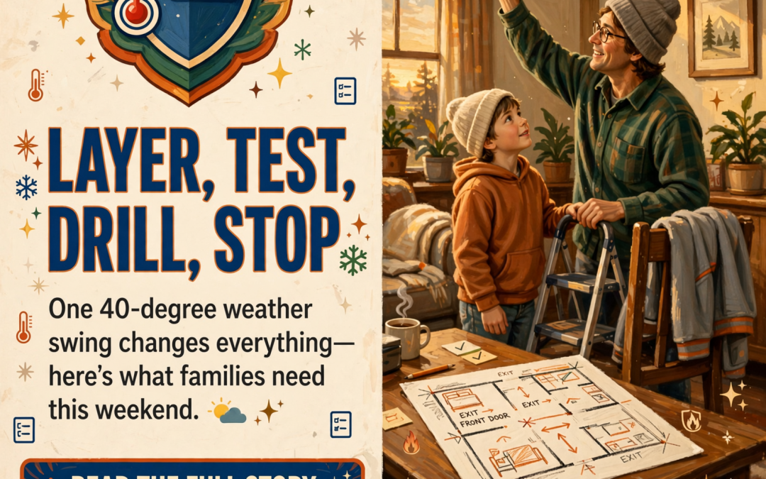 π‘οΈ Layers for a 40-Degree Drop, a First-Furnace CO Check, a Two-Minute Fire Drill and the Bus-Stop Law