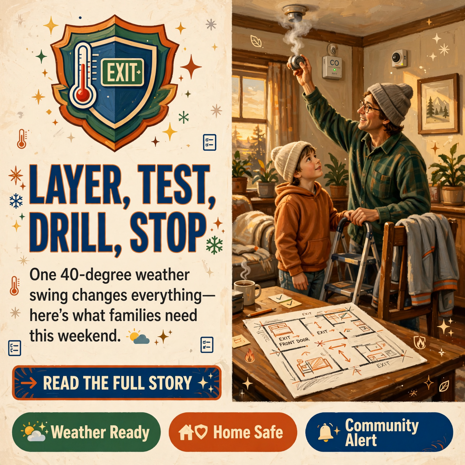 Featured image for "🛡️ Layers for a 40-Degree Drop, a First-Furnace CO Check, a Two-Minute Fire Drill and the Bus-Stop Law"
