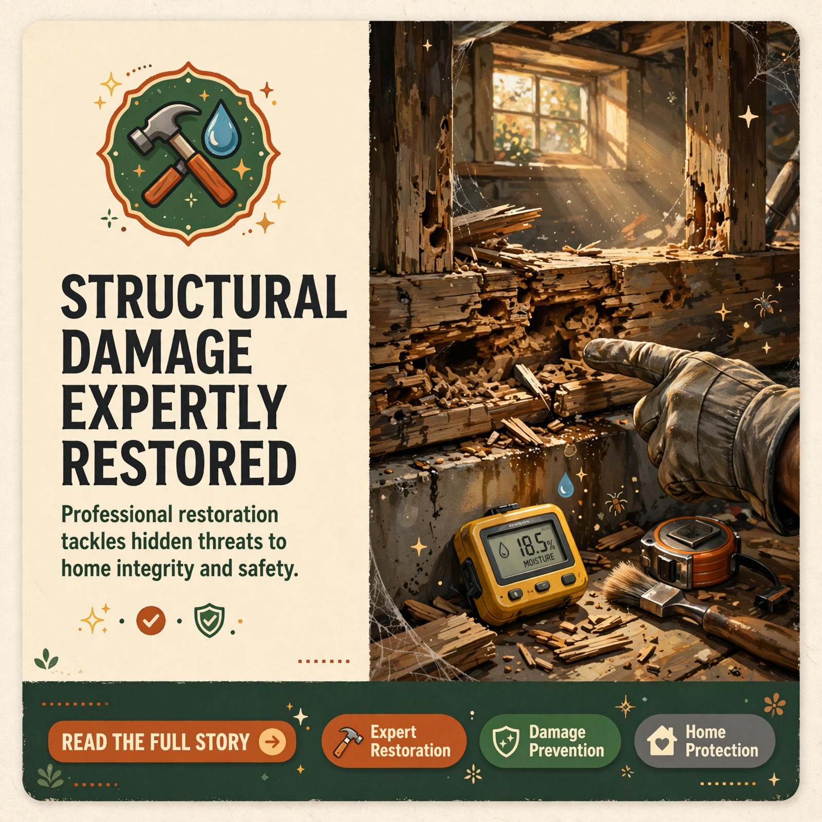 Featured image for "🛠️ M+M Construction & Remodeling Completes Termite and Water Damage Repairs"