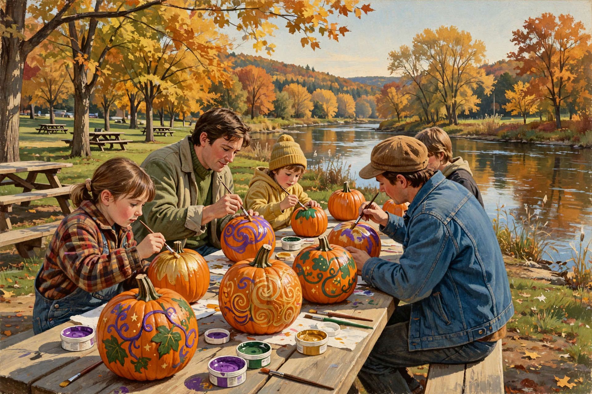 Illustration for 🎃 Paint a Pumpkin by the River at Marion County Park