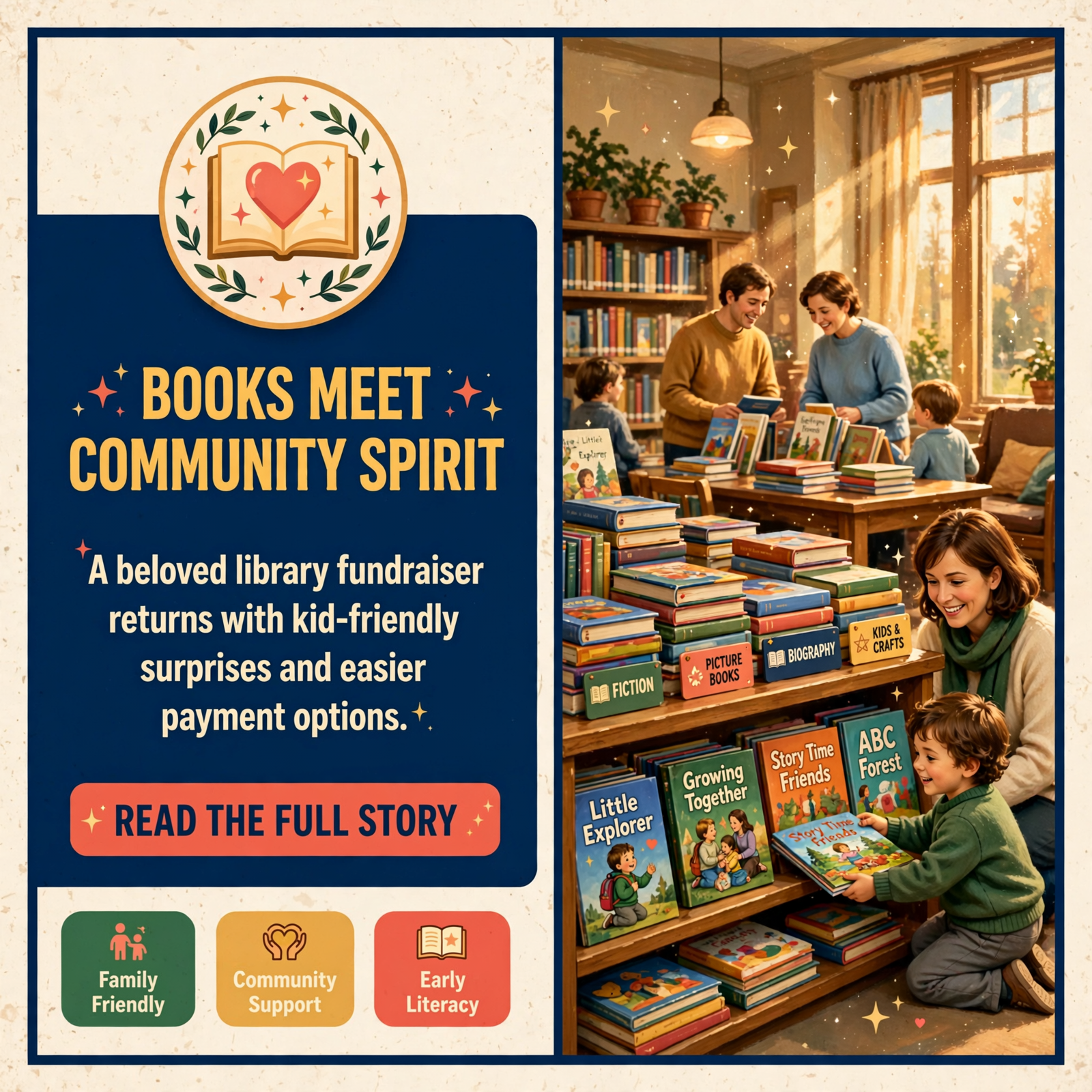 Featured image for "📚 Whale of a Book Sale and Silent Auction Returns with New Kids Section and Card Payments"