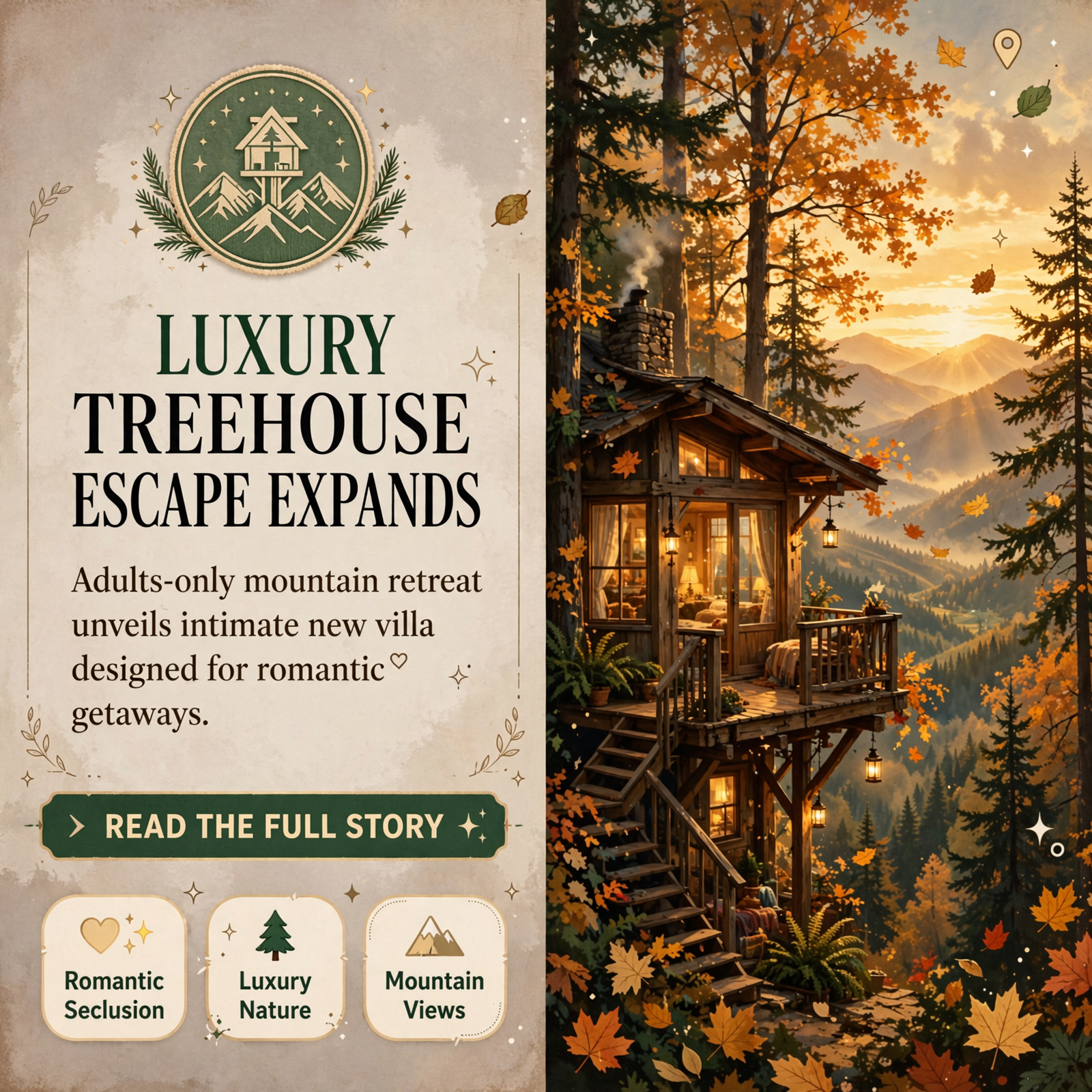 Featured image for "🏡 New Studio Treehouse Villa Opens at Bolt Farm Treehouse in Whitwell"
