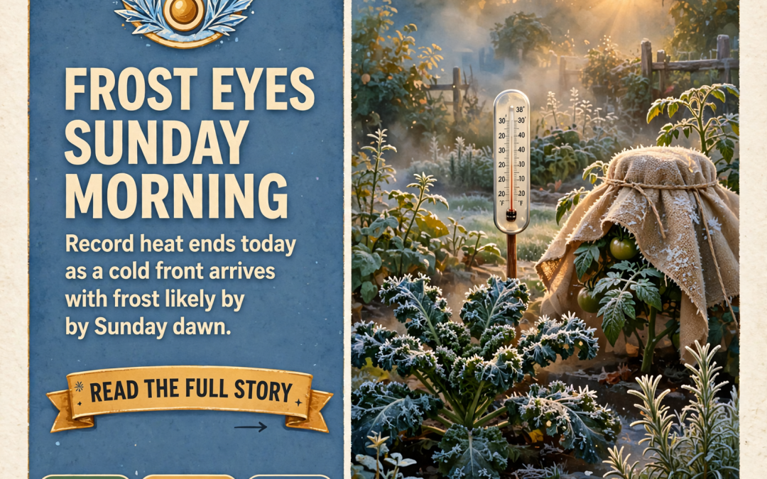 π¬οΈ The Front Blows In Today, Frost Eyes Sunday Morning, and the Ground Is Still Thirsty β Your Valley Weather, Garden & Farm Friday