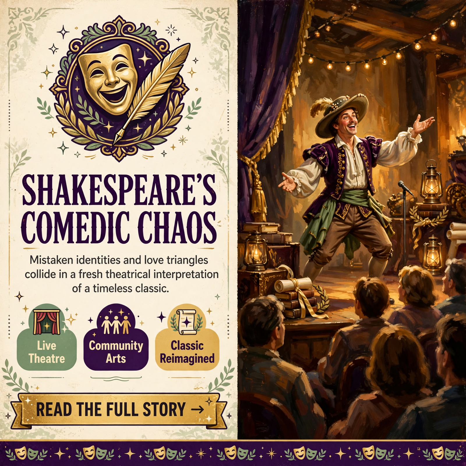 Featured image for "🎭 Watershed Public Theatre Brings Shakespeare's Twelfth Night to Columbia Stage"