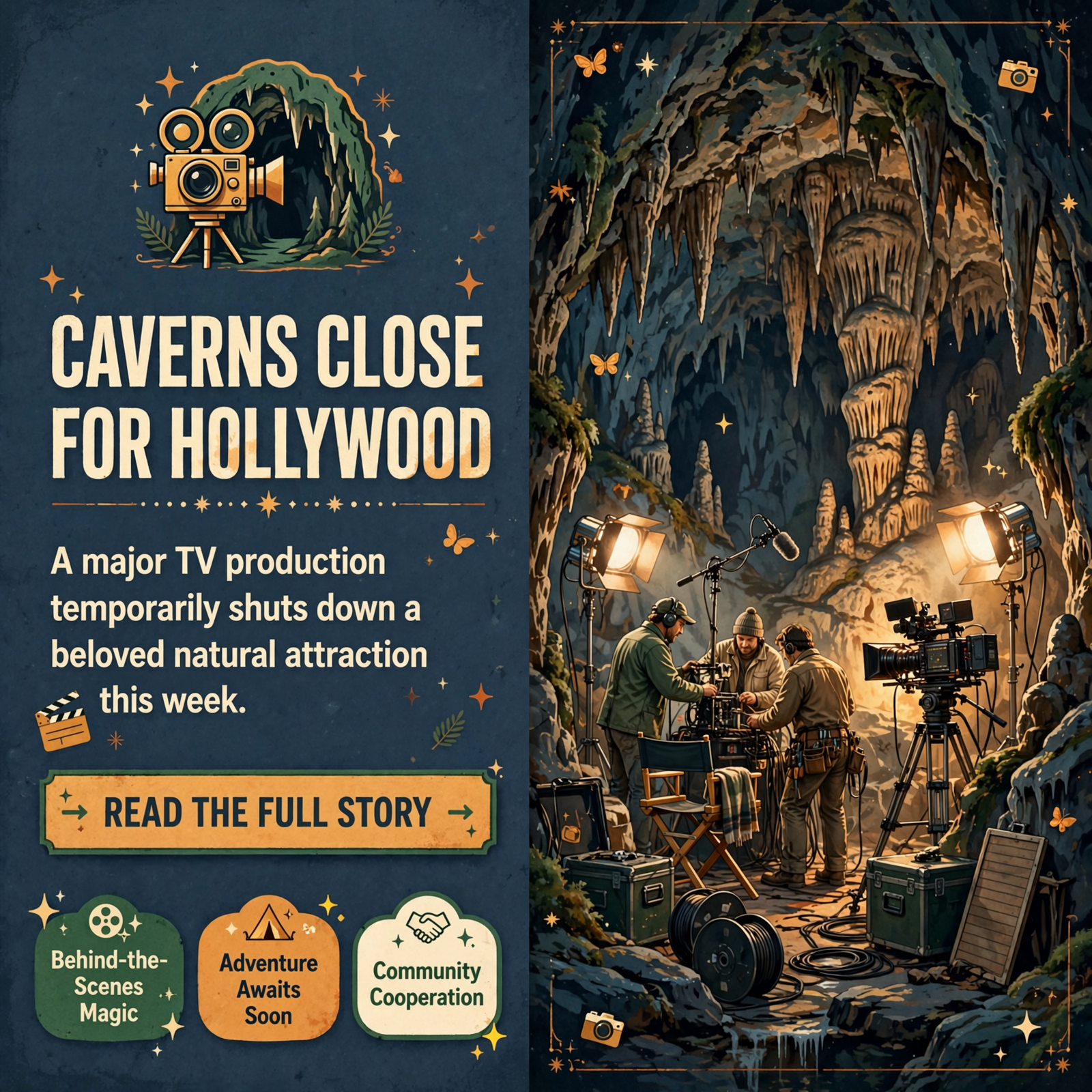 Featured image for "🎬 Cumberland Caverns Closes for TV Show Filming, October 15-20"