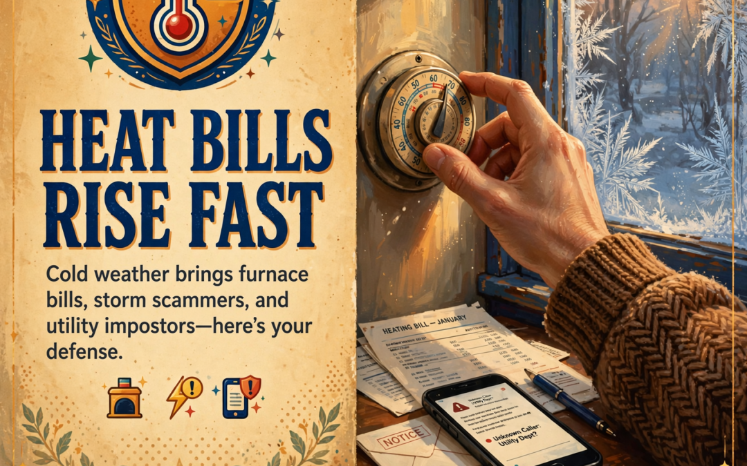 💵 Heat Bills Rise With the Cold Front, Wind Brings Door-Knockers, and Your Pump & Rate Check — A Week-Ahead Money Guard
