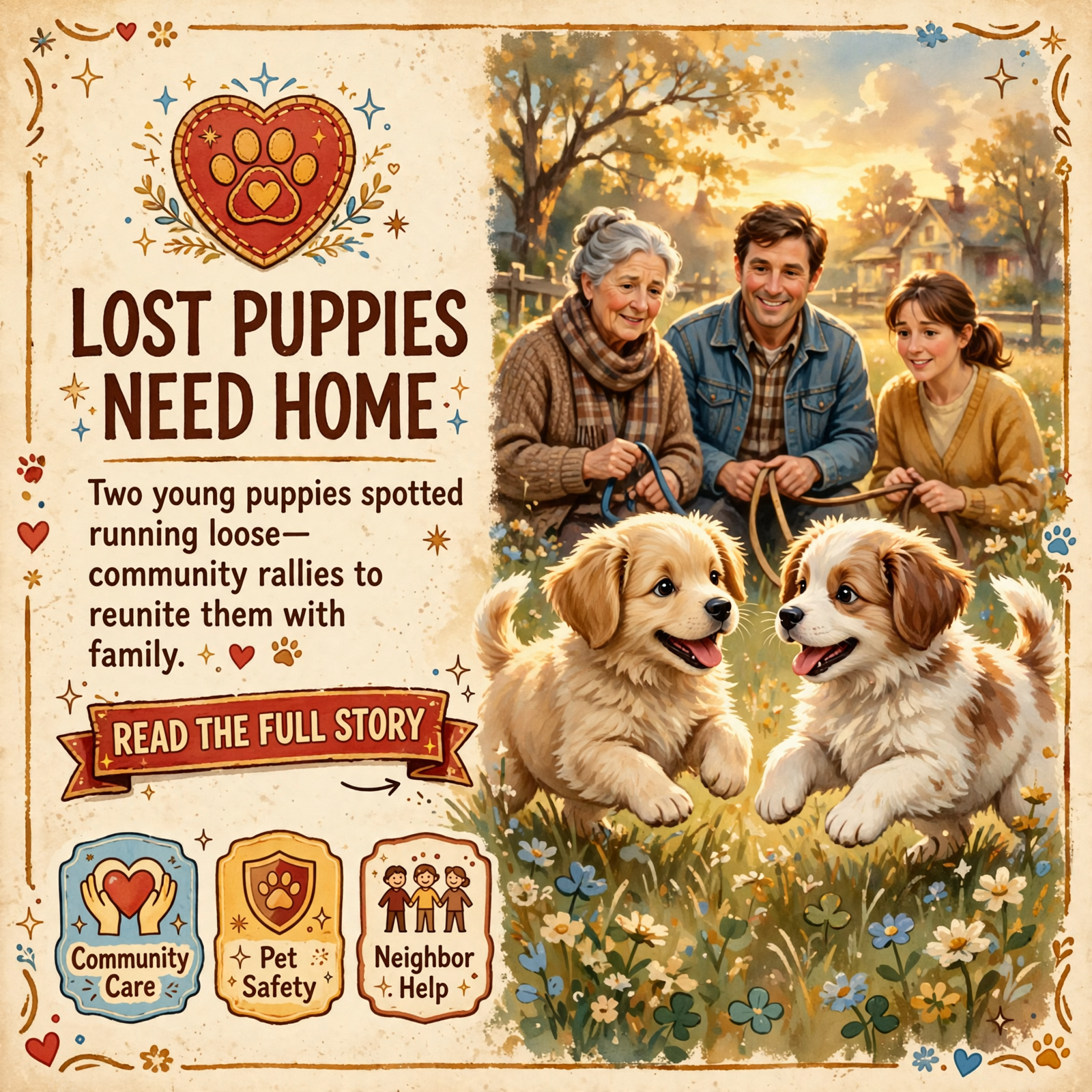 Featured image for "🐾 Two Puppies Found Loose on Fredonia Road Near Hitchcock Road - Help Locate Owners"