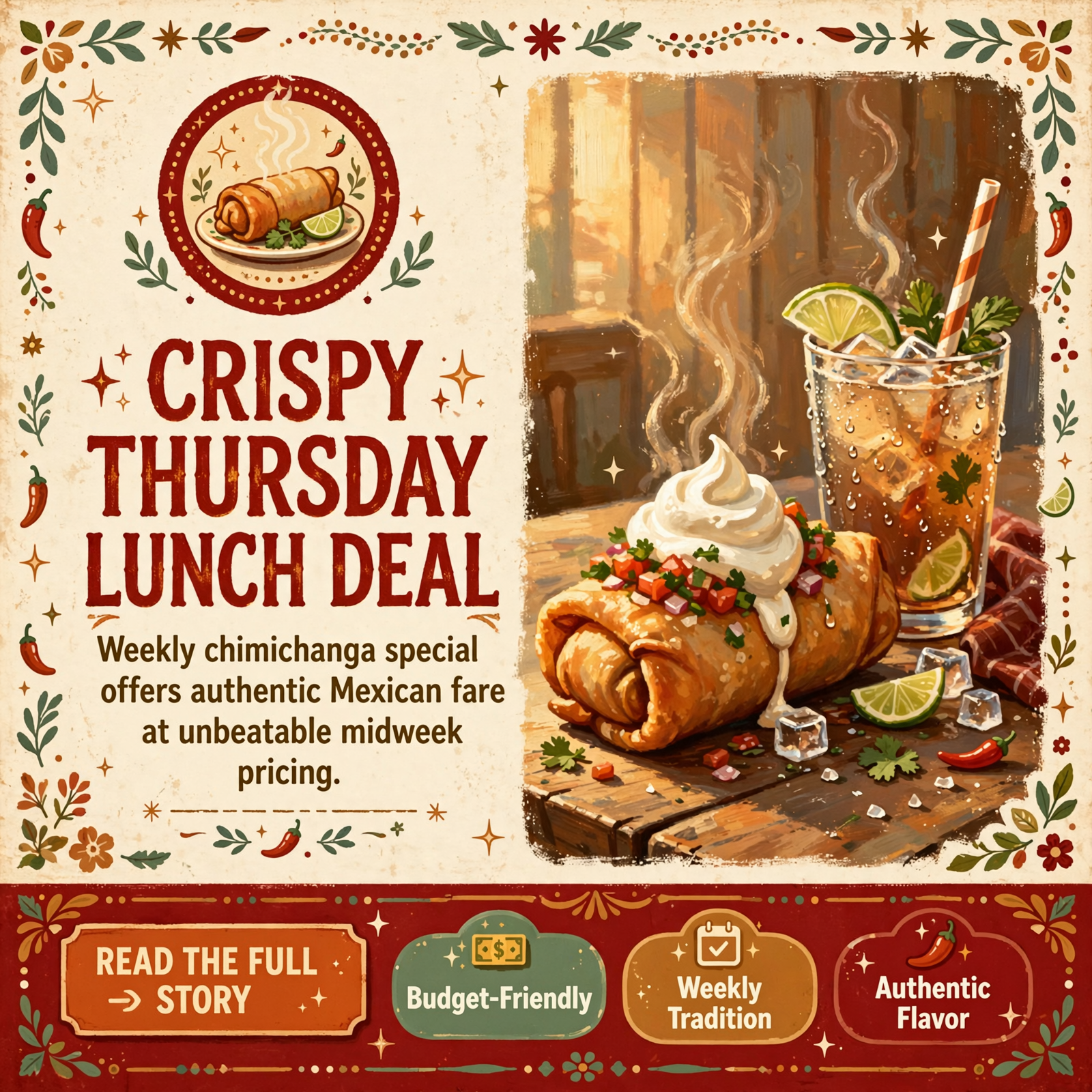 Featured image for "🌯 Taqueria La Rancherita 's Thursday Chimichanga Special Brings Value to Dunlap Lunch Hour"