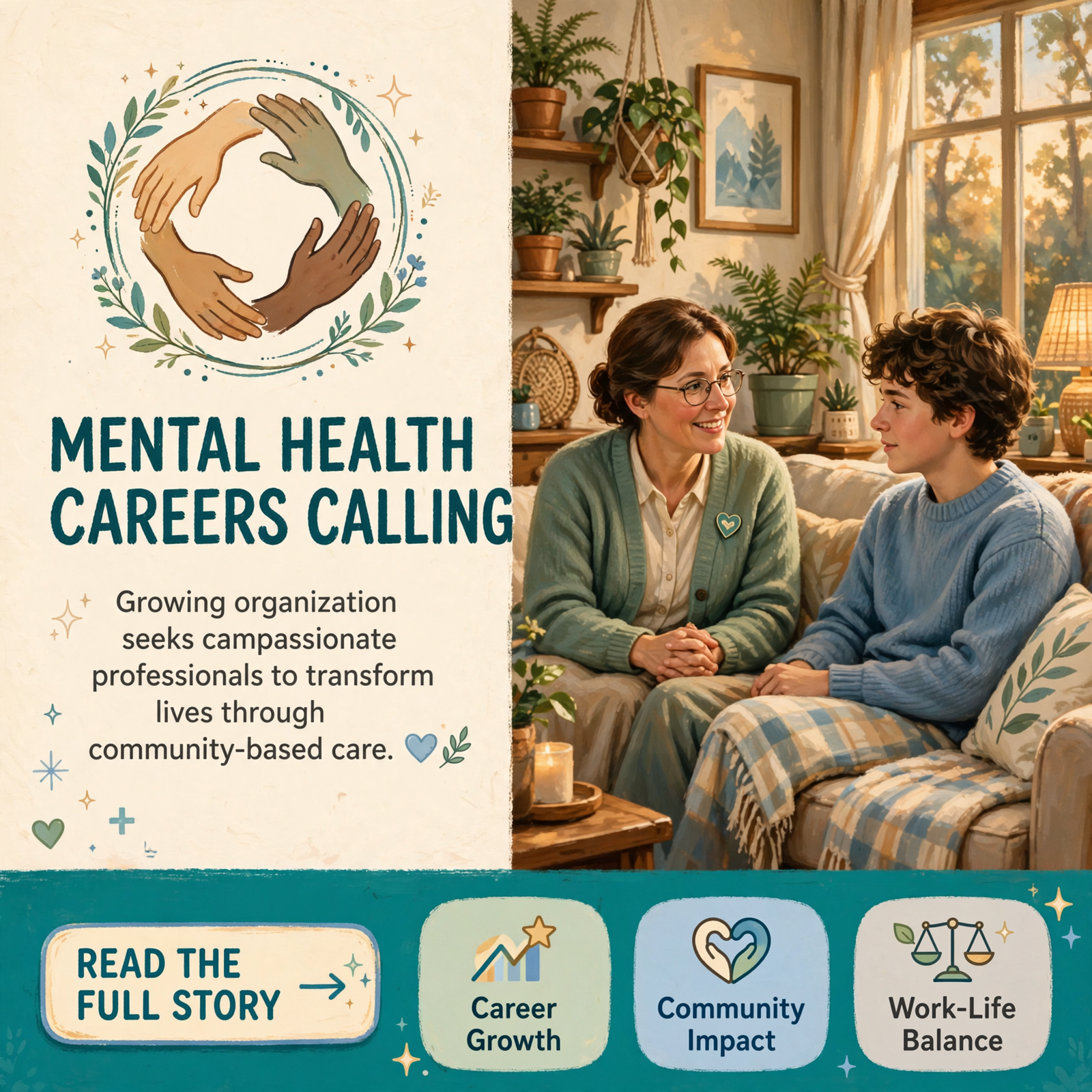 Featured image for "🤝 Youth Villages Expanding Community-Based Programs in East Tennessee - Now Hiring Counselors and Social Workers"