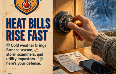 💵 Heat Bills Rise With the Cold Front, Wind Brings Door-Knockers, and Your Pump & Rate Check — A Week-Ahead Money Guard