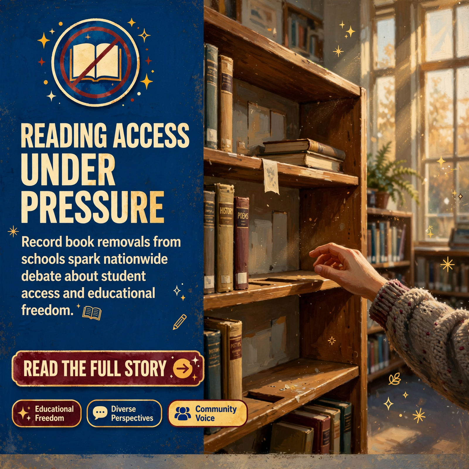Featured image for "📚 U.S. School Book Bans Hit Record High in 2025-2026 School Year"