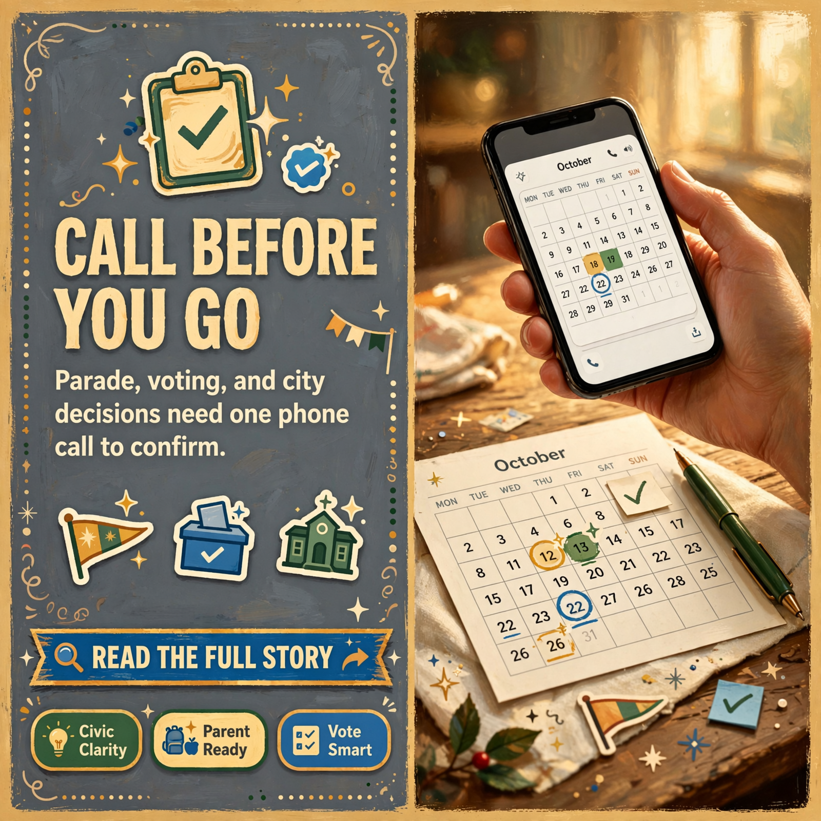 Featured image for "🏈 Homecoming Is Today, City Hall Results Still Unposted, and Early Voting Hours Are Listed"