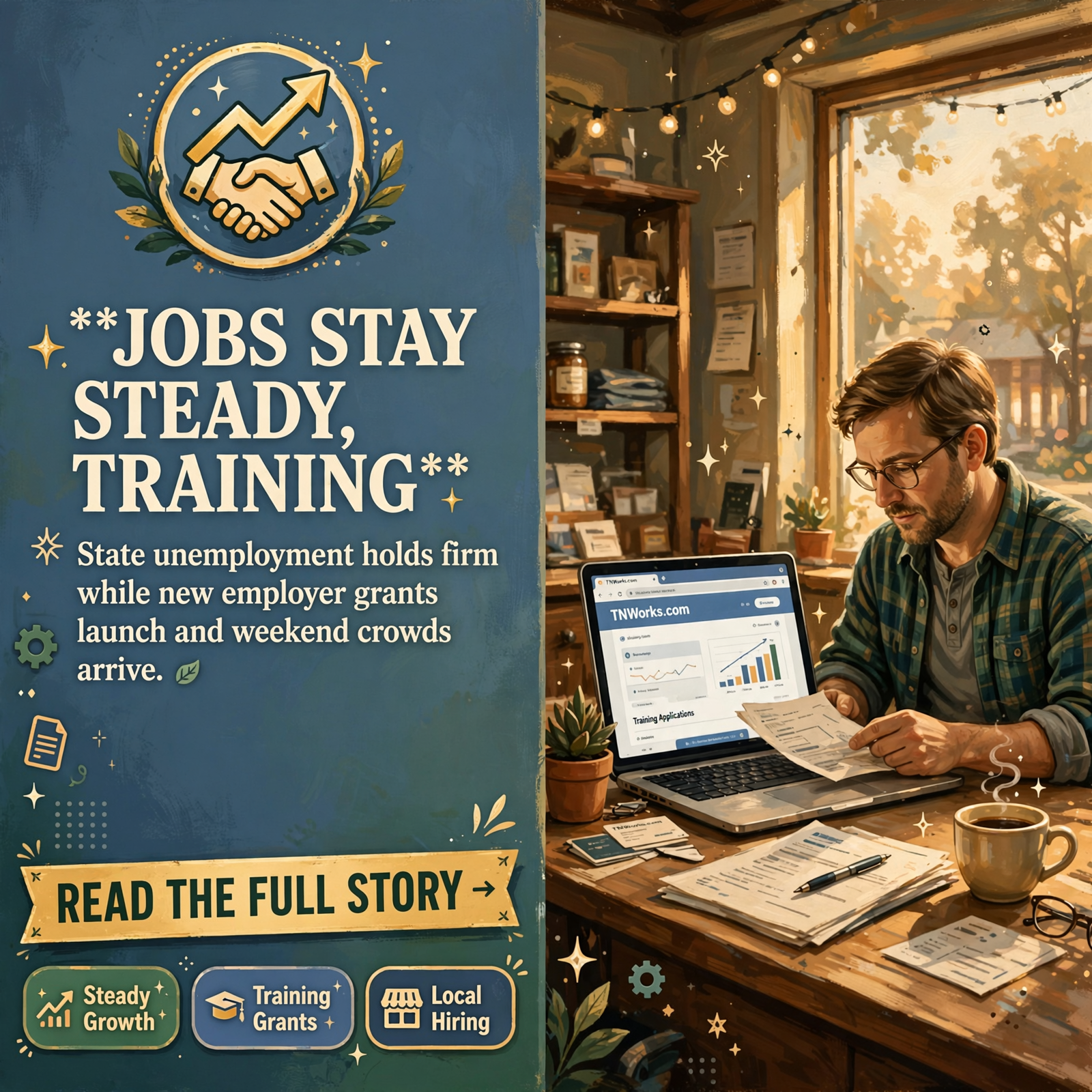 Featured image for "📊 Tennessee Jobless Rate Holds at 3.4%, New State Training Money for Employers, and Fresh Hiring on Rankin Avenue"