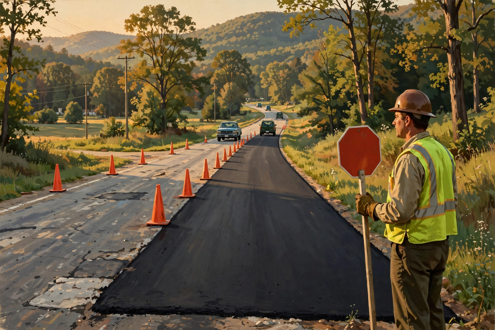 Illustration for 🚗 Fresh Blacktop, Friendly Flaggers and a Calm Ride Home