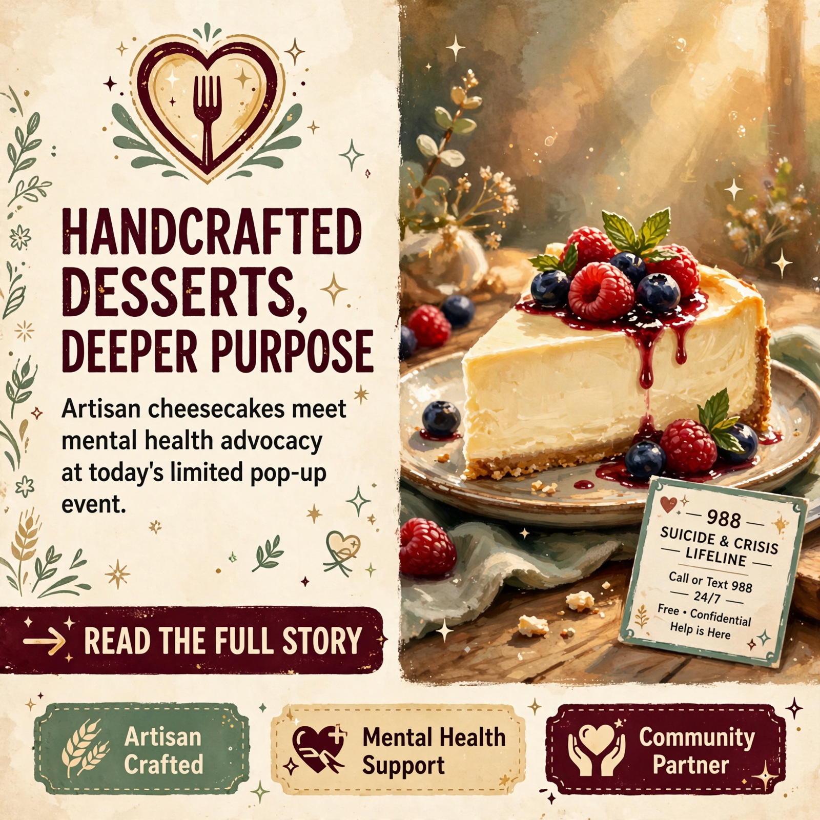 Featured image for "🍰 Broken Heart Cheesecakes Brings Handcrafted Desserts to Jasper Pop-Up Today"