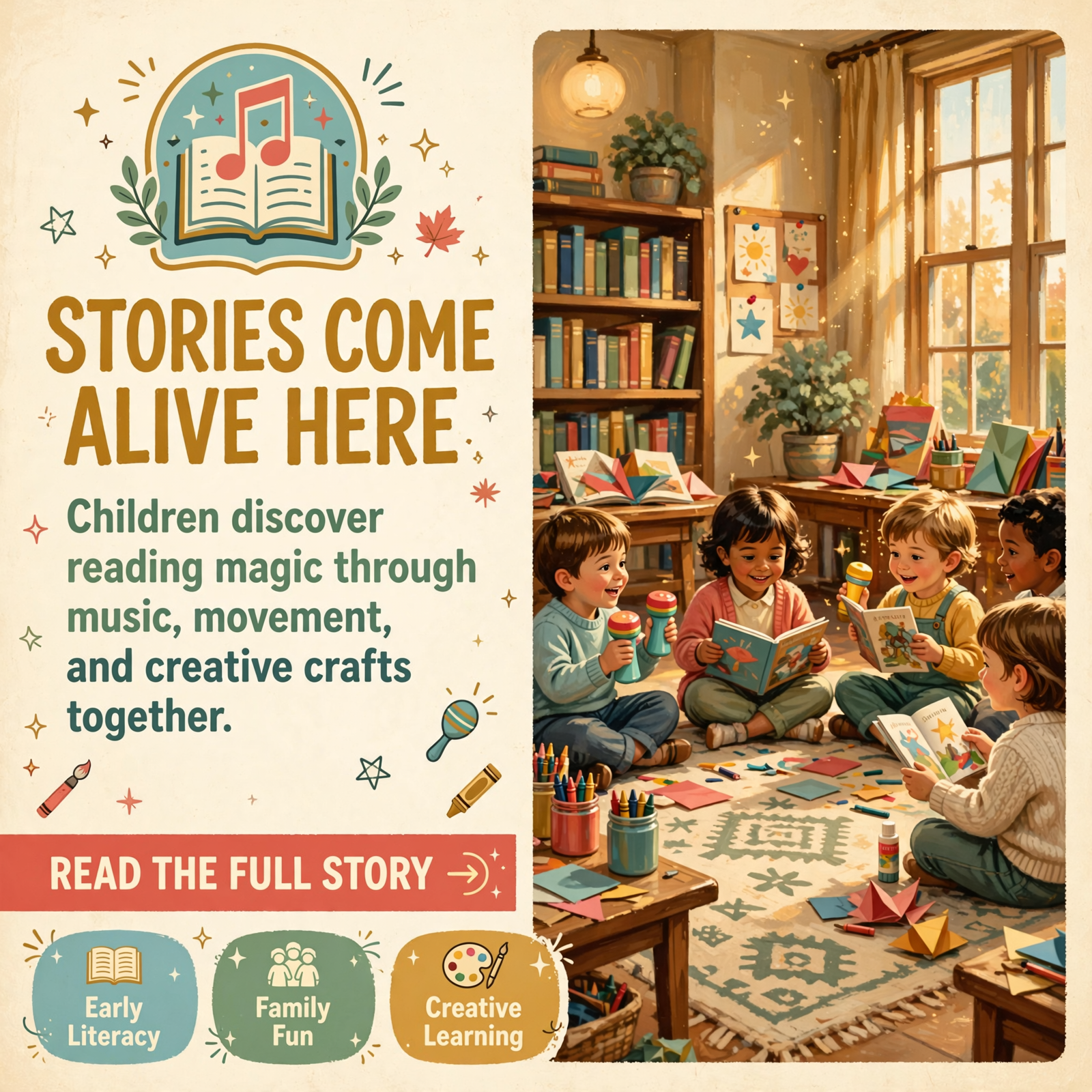 Featured image for "🎵 Children's Story Time Brings Music, Movement, and Crafts to Spencer Library"