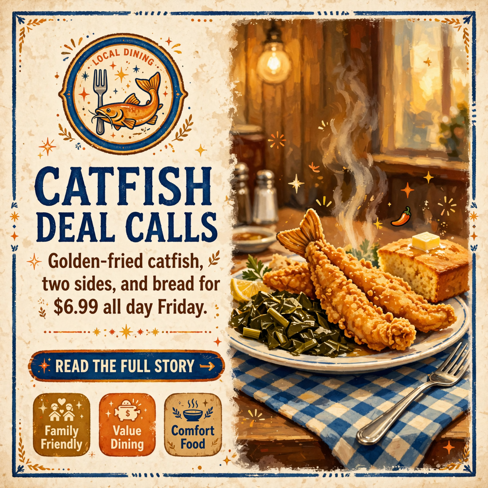 Catfish Special at Cafe on 28 in Whitwell – $6.99 All Day Friday 🍽️ — Featured Image Featured image for "Catfish Special at Cafe on 28 in Whitwell - $6.99 All Day Friday 🍽️"