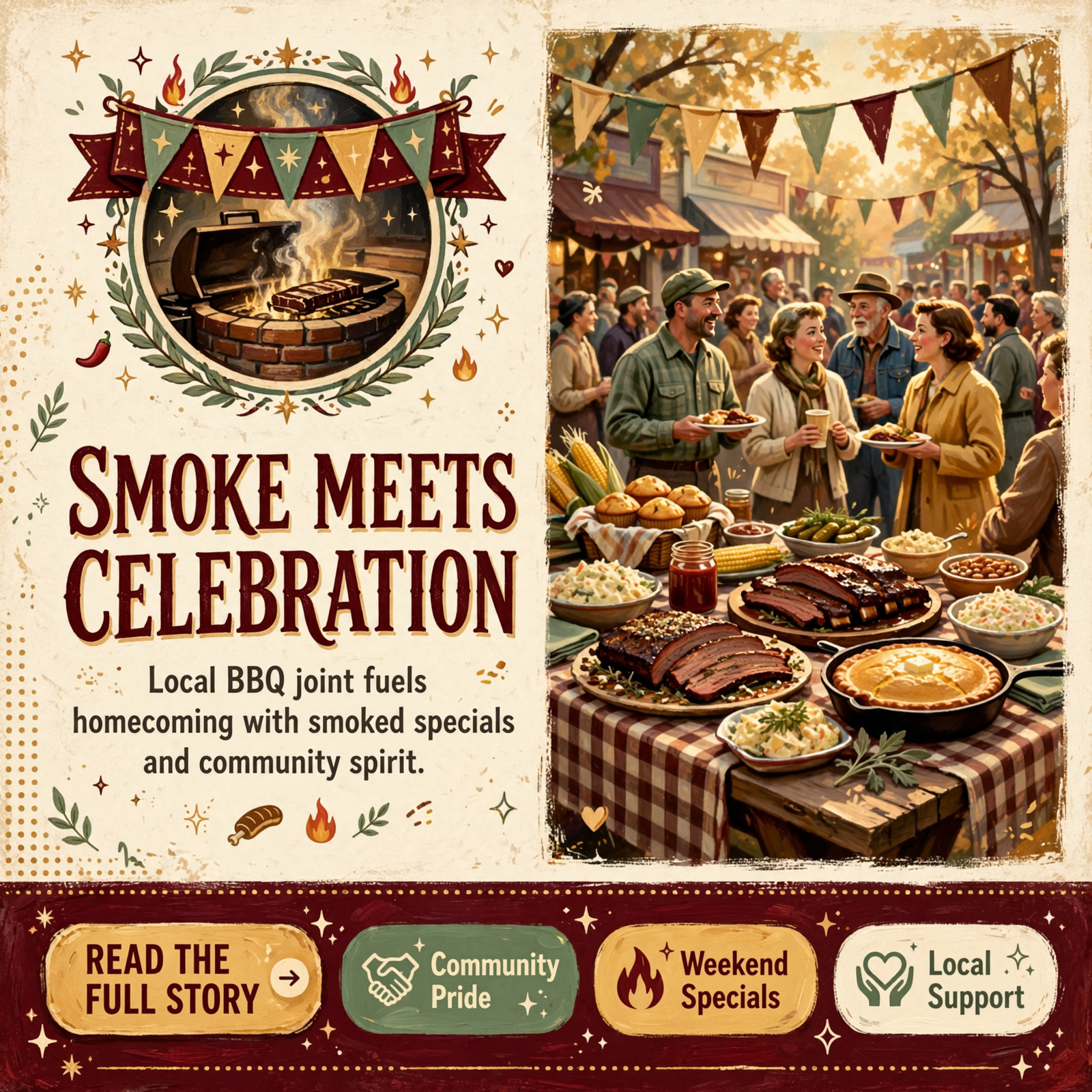 Featured image for "🎉 Collins River BBQ & Cafe Celebrates Homecoming Weekend with Special Menu"