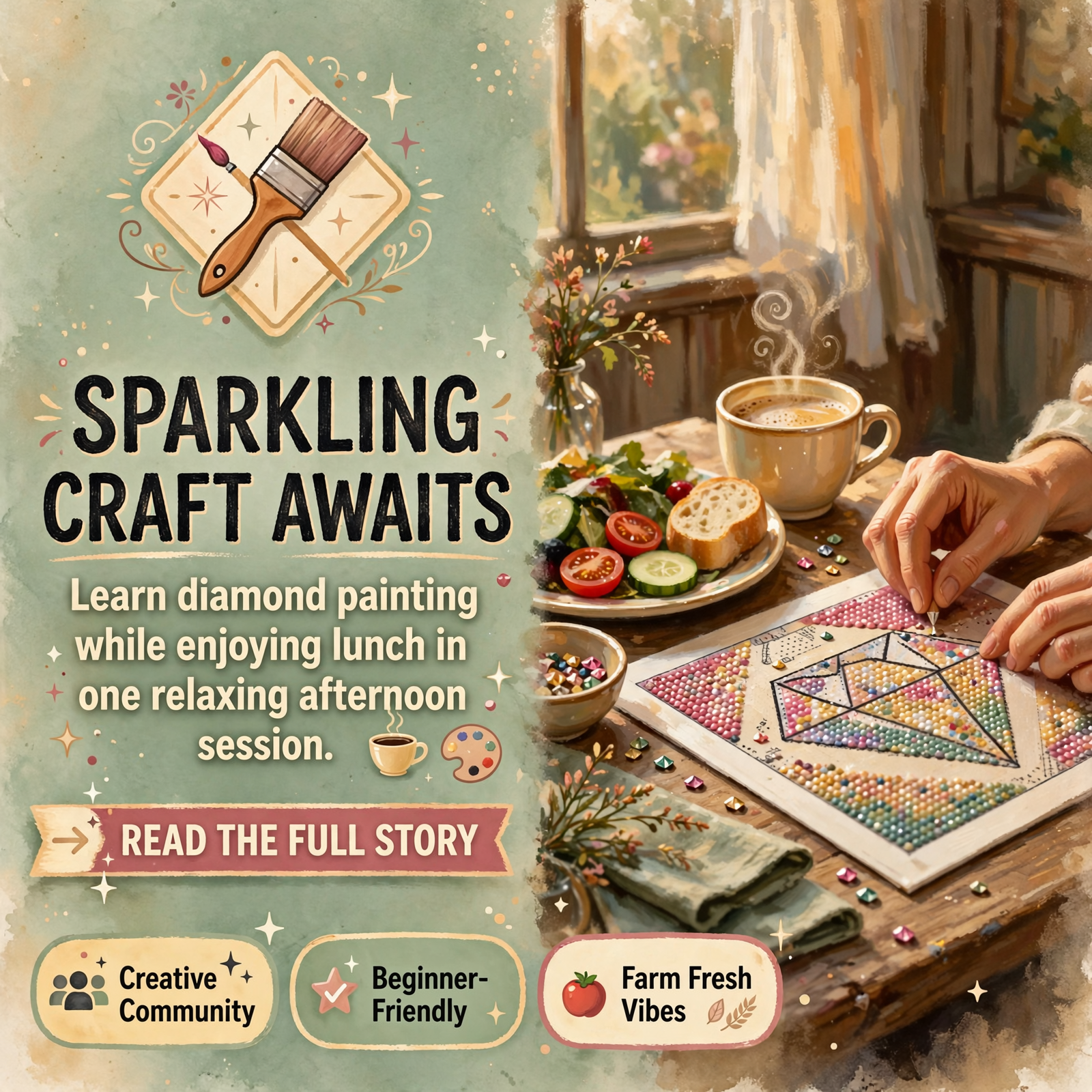 Featured image for "🎨 Beginner Diamond Painting Class Comes to Chestnut Oaks Farm Store and Kitchen in Sparta"
