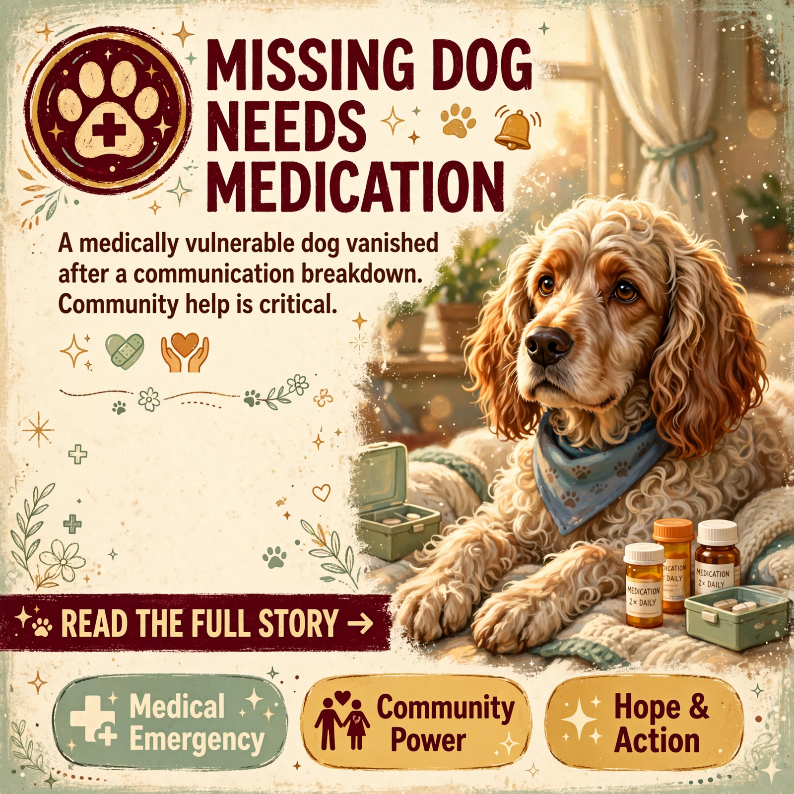 Featured image for "🐕 Missing Medically Vulnerable Dog Murphy Sparks Community Search in Marion County"