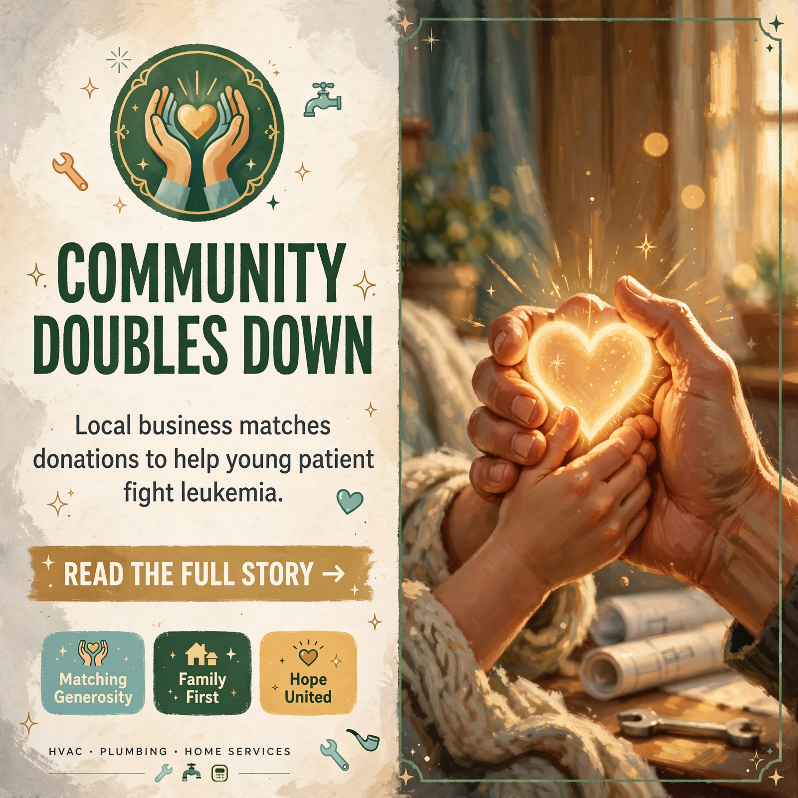 Featured image for "🤝 Eco Home Solutions Launches $1,000 Matching Campaign to Support Technician's Daughter Fighting Leukemia"