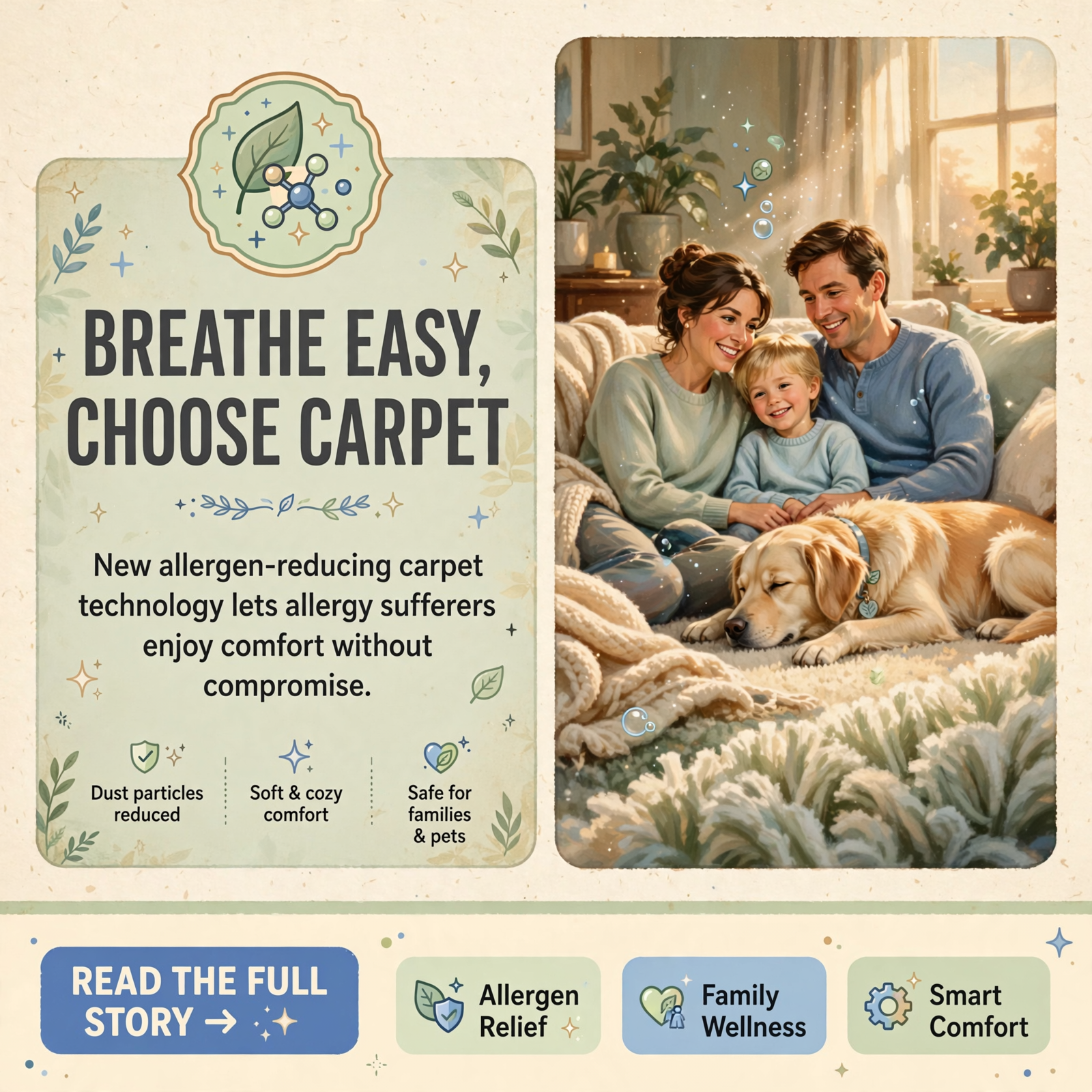 Featured image for "🏠 Allergy-Friendly Carpet Now Available in Ooltewah - Mohawk SmartStrand with Pur-Ease Technology"