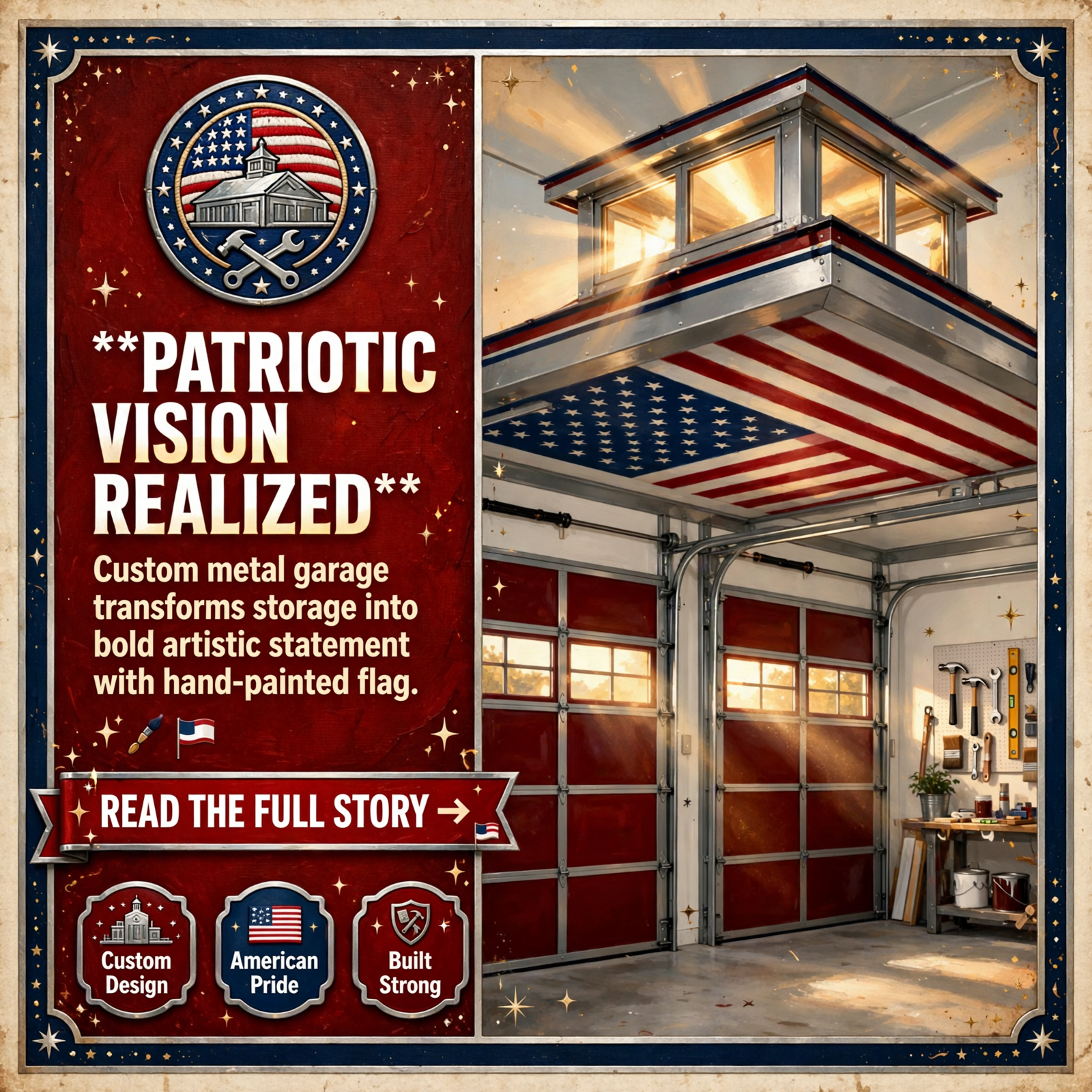 Featured image for "🇺🇸 Custom Metal Garage in Summertown Turns Patriotic Vision Into Reality"