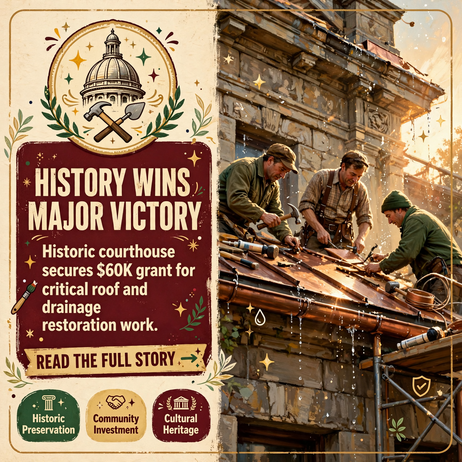 Featured image for "🏛️ Van Buren County Historical Museum Secures $60,300 Grant for Historic Courthouse Restoration"