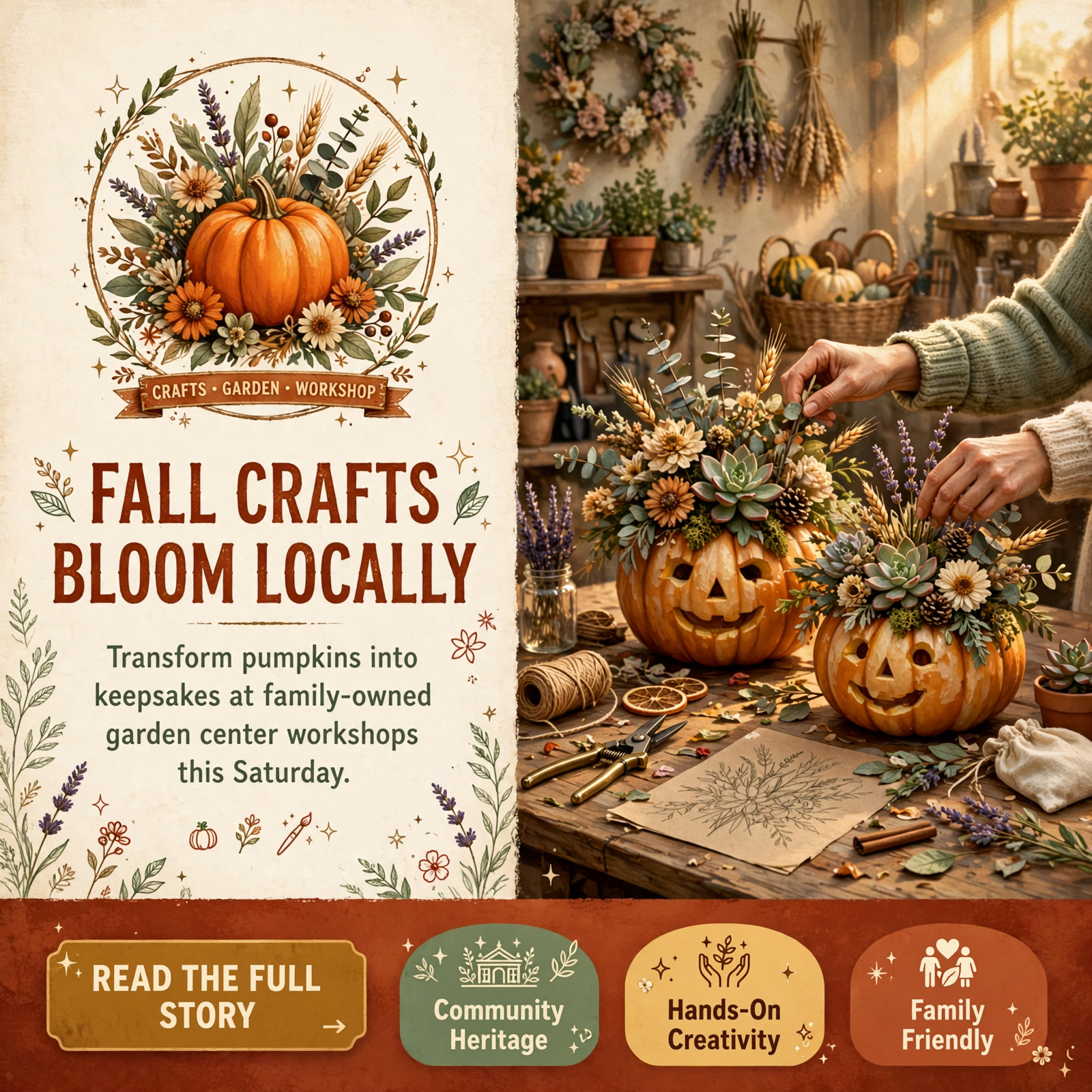 Featured image for "🎃 Fall Craft Workshops Come to Signal Mountain Nursery This Saturday"