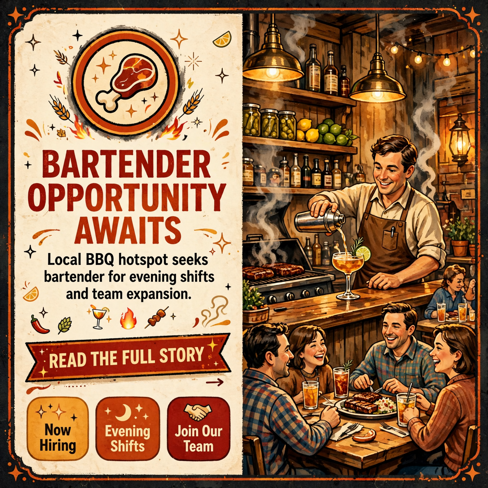 ๐ Prater’s BBQ Hiring Bartender for Monday-Thursday Shifts โ Featured Image Featured image for "๐ Prater's BBQ Hiring Bartender for Monday-Thursday Shifts"