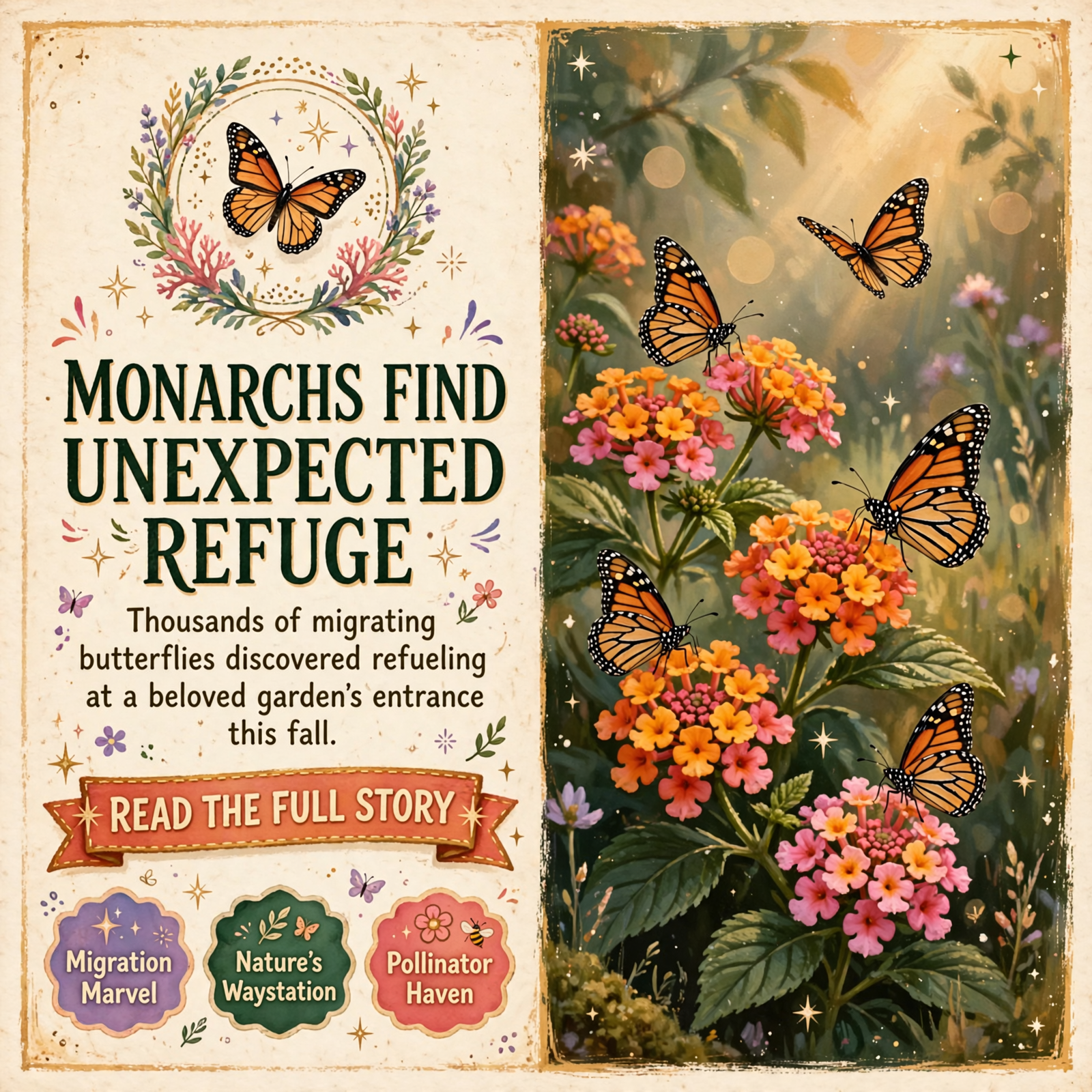 Featured image for "🦋 Monarch Butterflies Find Refuge in Lantana at Rock City Gardens on Lookout Mountain"