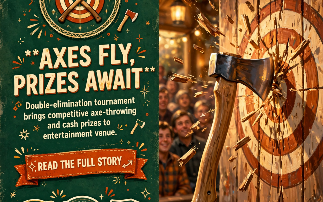 🪓 Small Town Hatchet Hosting Double-Elimination Axe-Throwing Competition in Dunlap
