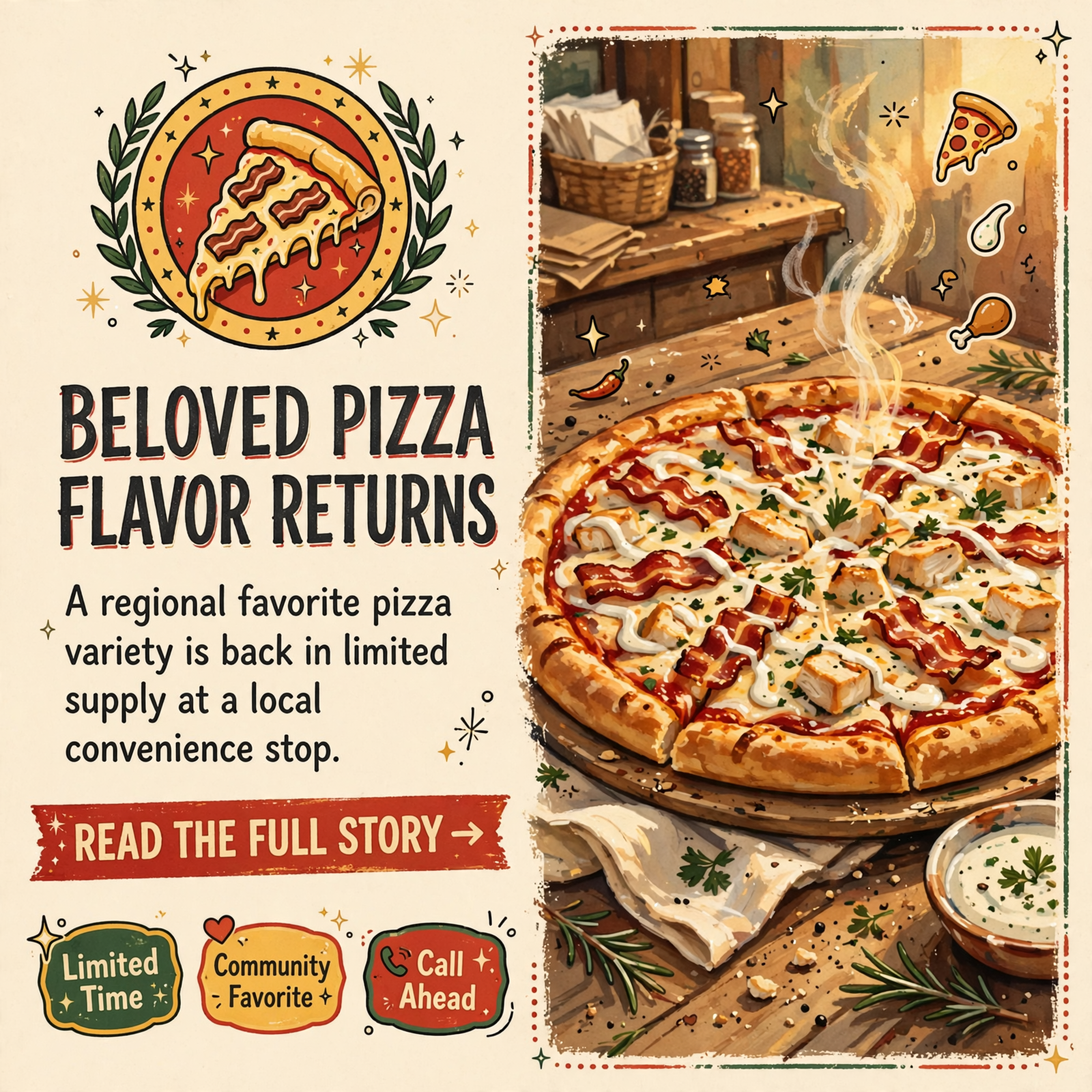 π Chicken Bacon Ranch Pizza Back in Stock at Highway 28 Market in Whitwell β Featured Image Featured image for "π Chicken Bacon Ranch Pizza Back in Stock at Highway 28 Market in Whitwell"